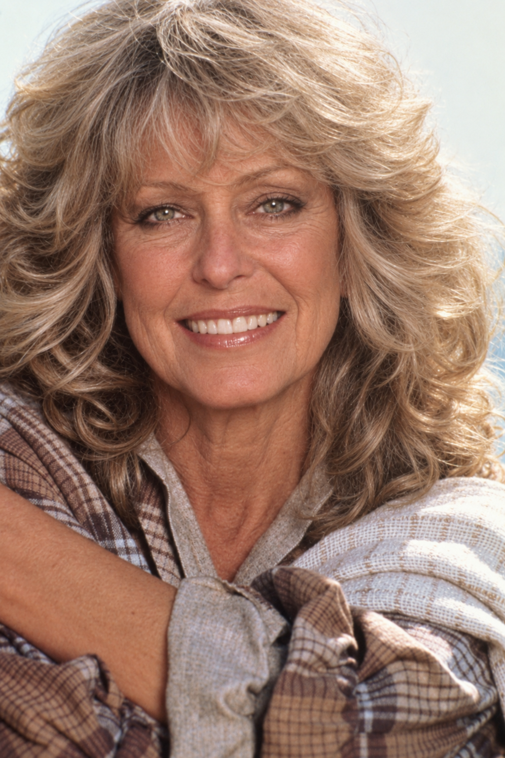 The 1978 image produces the most detailed aging of the three. Lines and texture cross her forehead, deeper crow's-feet and under-eye creases frame her eyes, and fine lines appear along the bridge and sides of her nose. | Source: ChatGPT