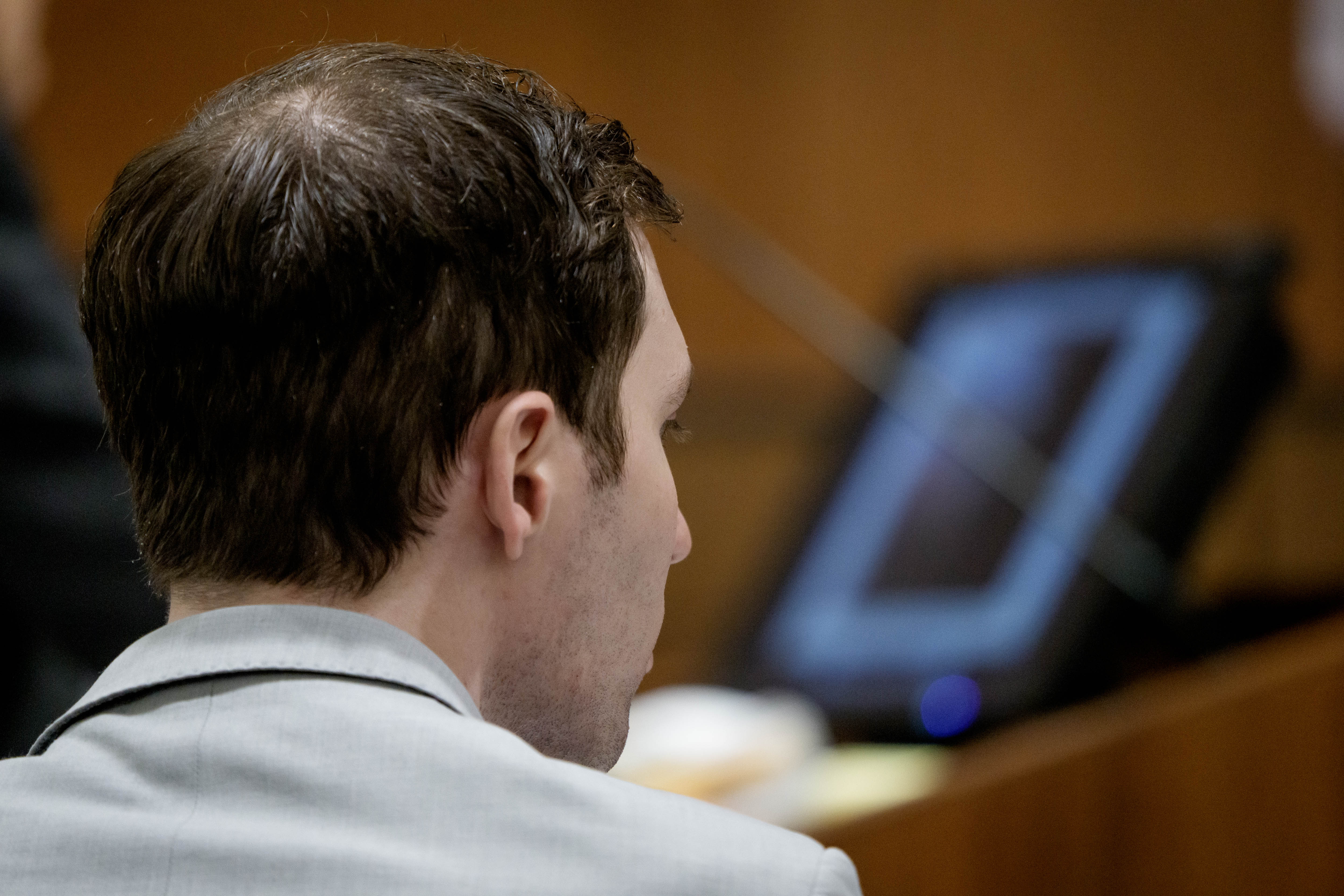 Lance Twiggs told investigators that Tyler Robinson detailed how he waited to retrieve the rifle. At this event, the suspect watched a computer screen during testimony about comparison testing of bullets during a preliminary hearing at the Fourth District Courthouse on July 9, 2026, in Provo, Utah. | Source: Getty Images