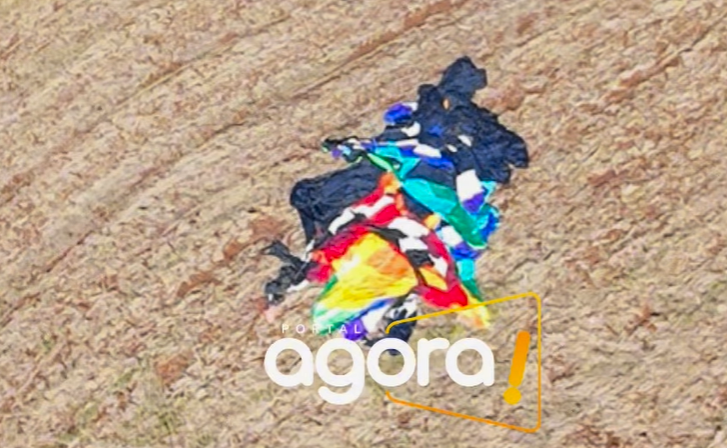 Remains of the charred hot-air balloon that caught fire on June 21, 2025 | Source: Instagram/portal_agora