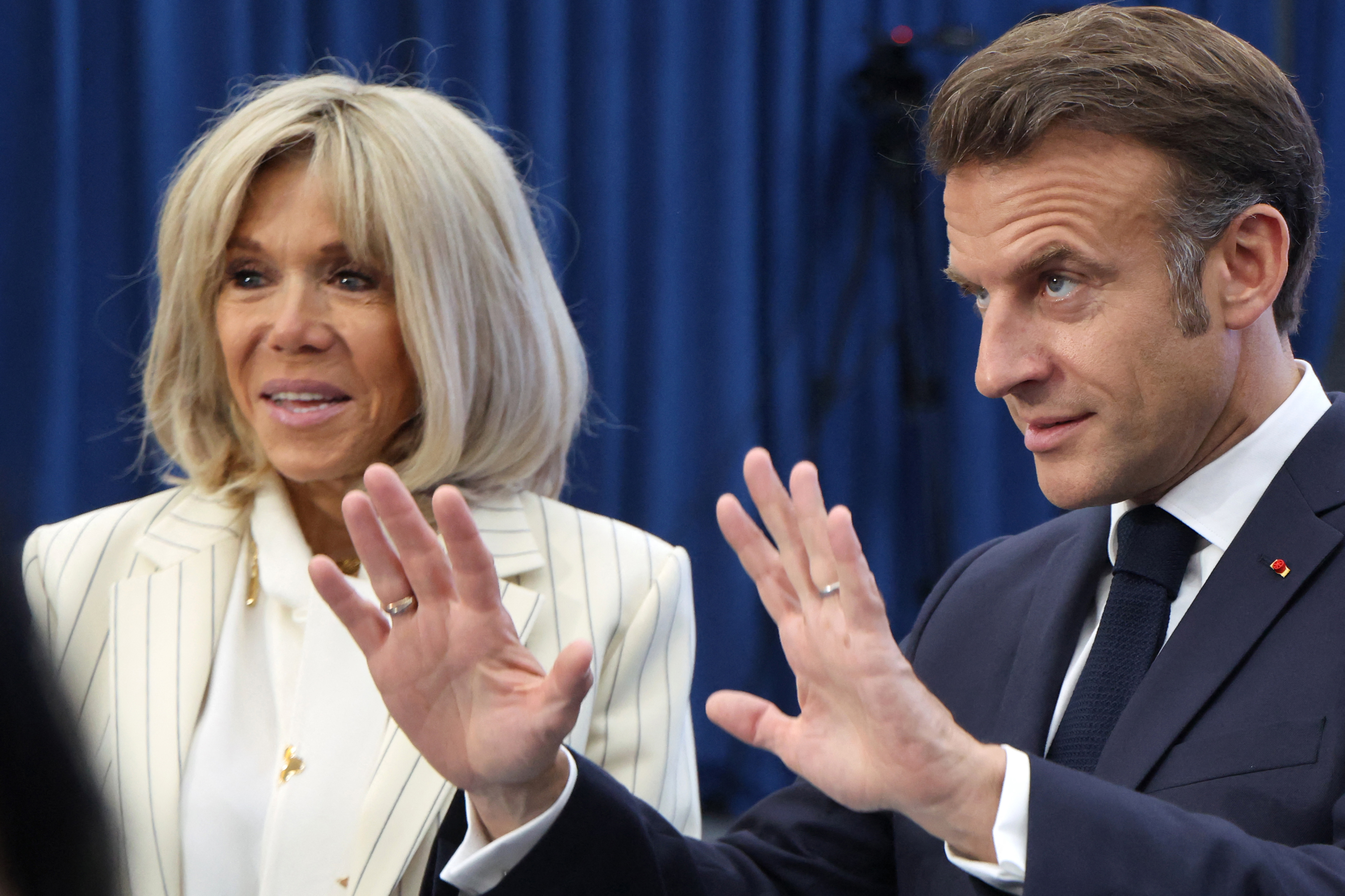 Brigitte and Emmanuel Macron visiting the University of Science and Technology in Hanoi, Vietnam on May 27, 2025. | Source: Getty Images