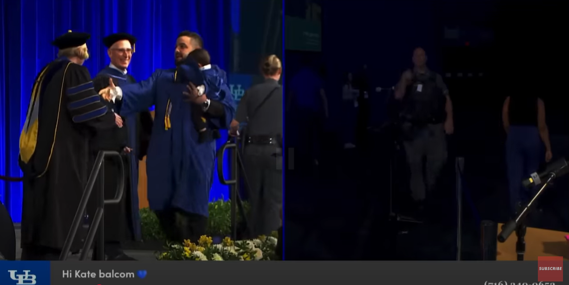 A screengrab of a video from the University of Baffalo's commencement ceremony, dated May 23, 2025. | Source: YouTube/New York Post