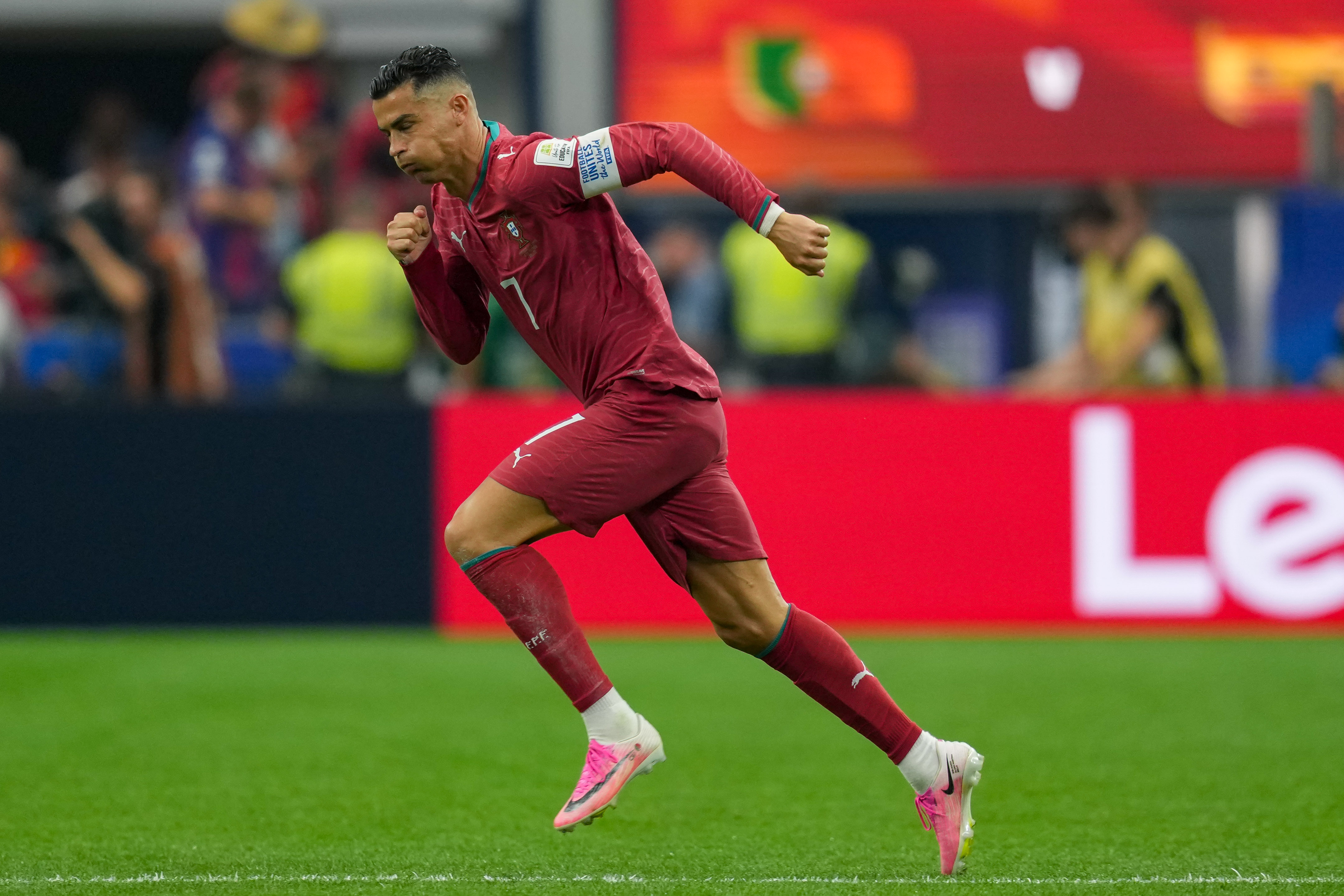 Cristiano Ronaldo during the FIFA World Cup 2026 Round of 16 match between Portugal and Spain at Dallas Stadium on July 6 in Arlington, Texas. | Source: Getty Images