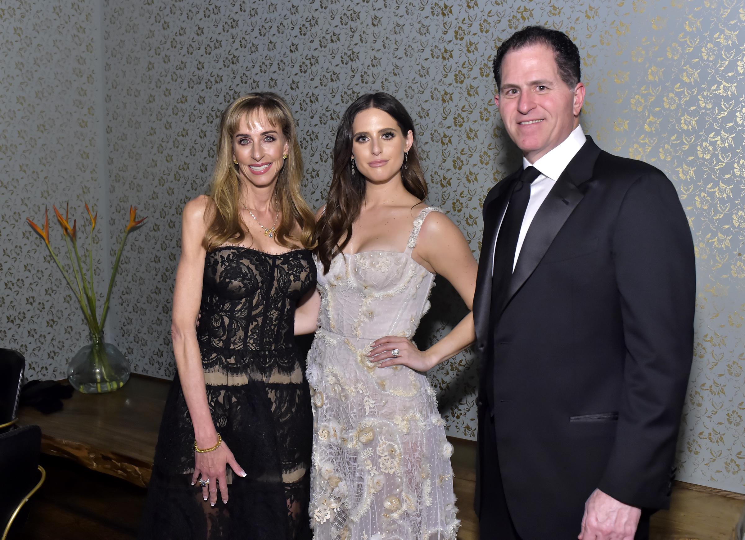 Susan Dell attends Alexa Dell and Harrison Refoua’s engagement celebration at Ysabel in West Hollywood, California, with her daughter Alexa and husband Michael Dell. The family appeared together at the couple’s special celebration.
