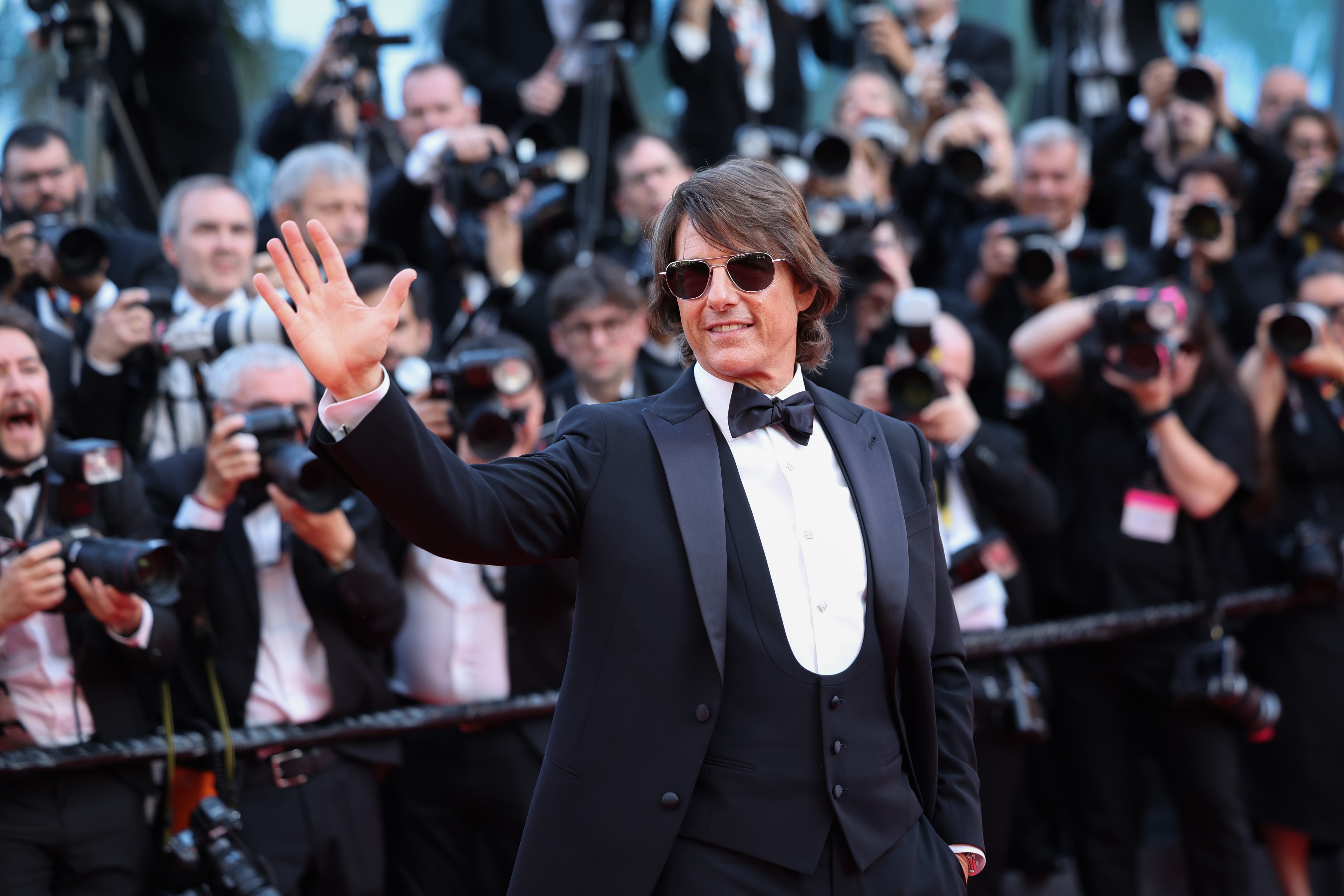Tom Cruise attends the "Mission Impossible - The Final Reckoning" red carpet at the 78th annual Cannes Film Festival on May 14, 2025 in Cannes, France | Source: Getty Images
