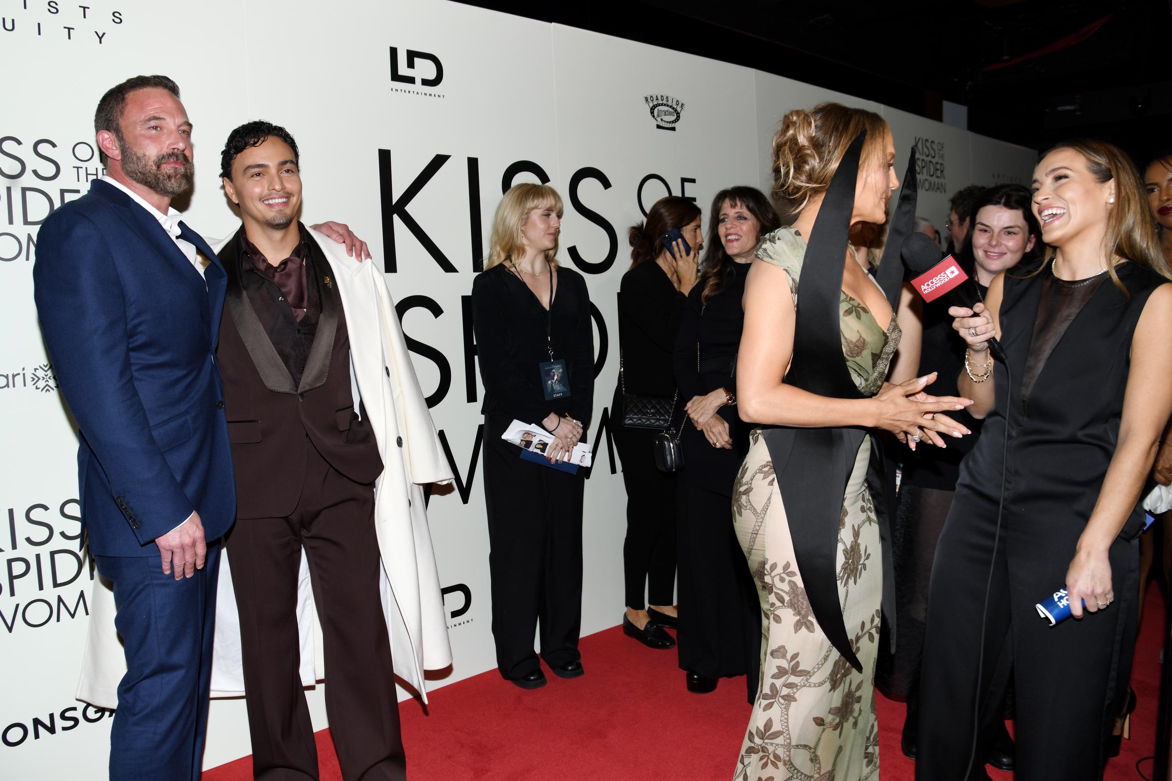 Ben Affleck, Tonatiuh, Jennifer Lopez, and Emily Orozco at the "Kiss of the Spider Woman" New York Screening held at The Shed on October 6, 2025. | Source: Getty Images