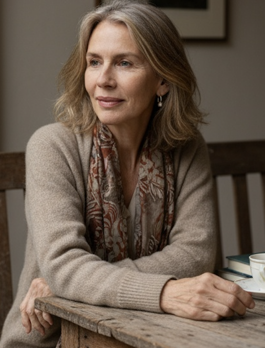 How Trudie Styler would've possibly looked if she hadn't needed so many surgeries after the van accident. Although most would consider jowls unattractive, AI has added a bit here around her jawline that round out her face nicely. | Source: Grok