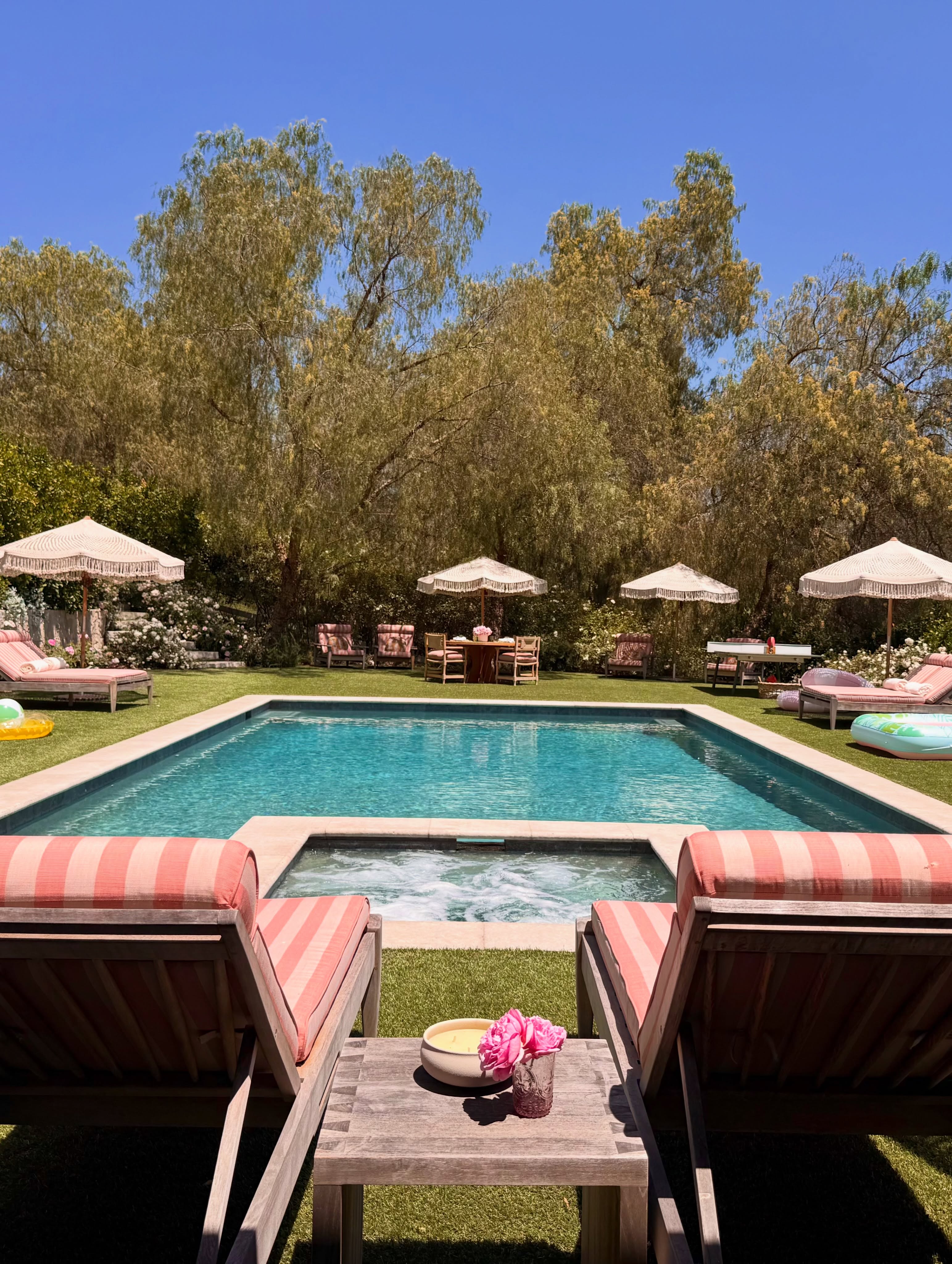Jennifer Lopez's pool, from a post uploaded on May 26, 2026 | Source: Facebook/Jennifer Lopez