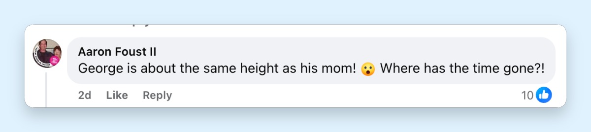 Fan reaction quickly centered on Prince George's height, with one commenter asking, "Where has the time gone?!" The remark captured the wider online mood as royal watchers compared the young prince's appearance across recent public moments. | Source: Facebook/People