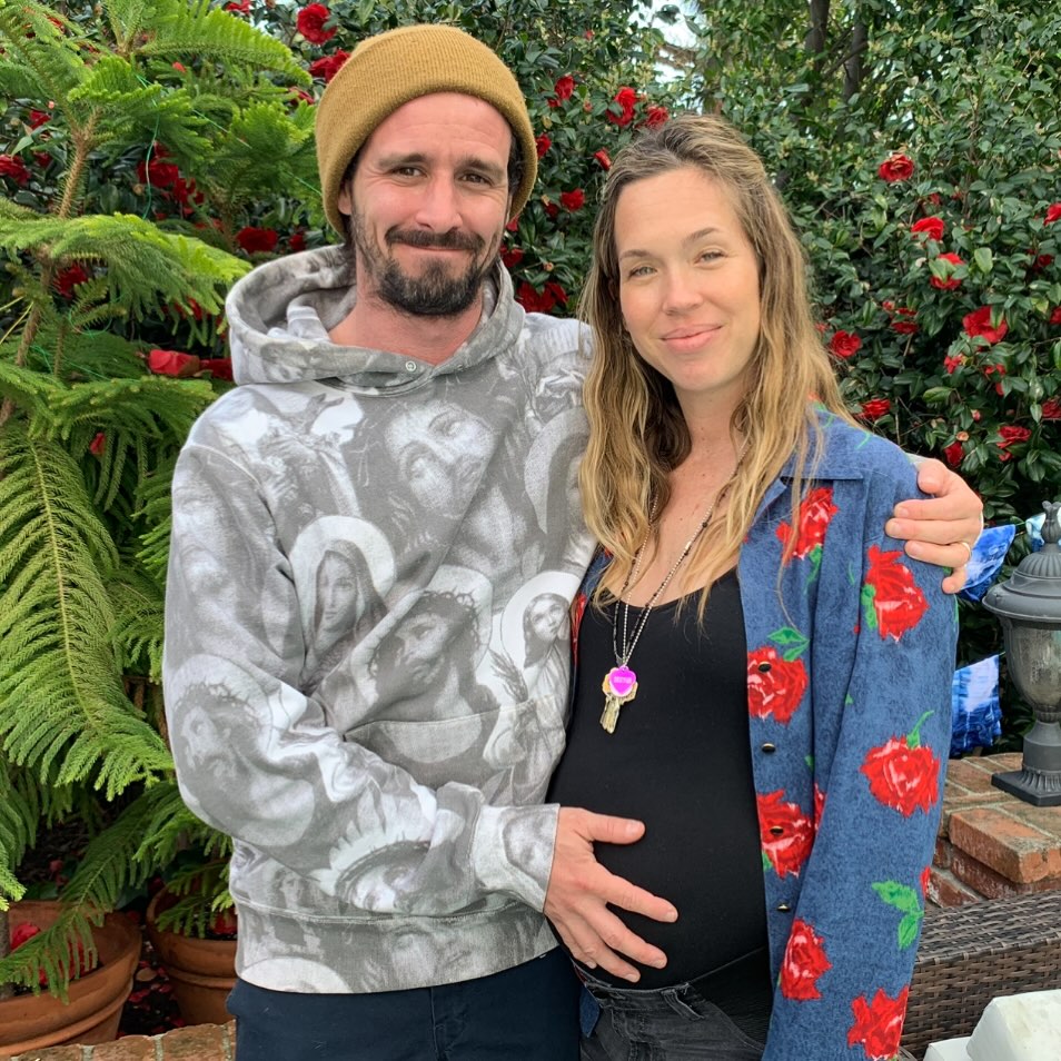 James Ransone holds his wife's pregnant stomach, seen from a post dated December 21, 2025. | Source: Instagram/skippermcphee