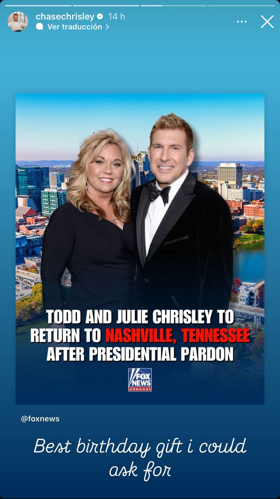 Chase Chrisley's story dated June 1, 2025 | Source: Instagram/chasechrisley
