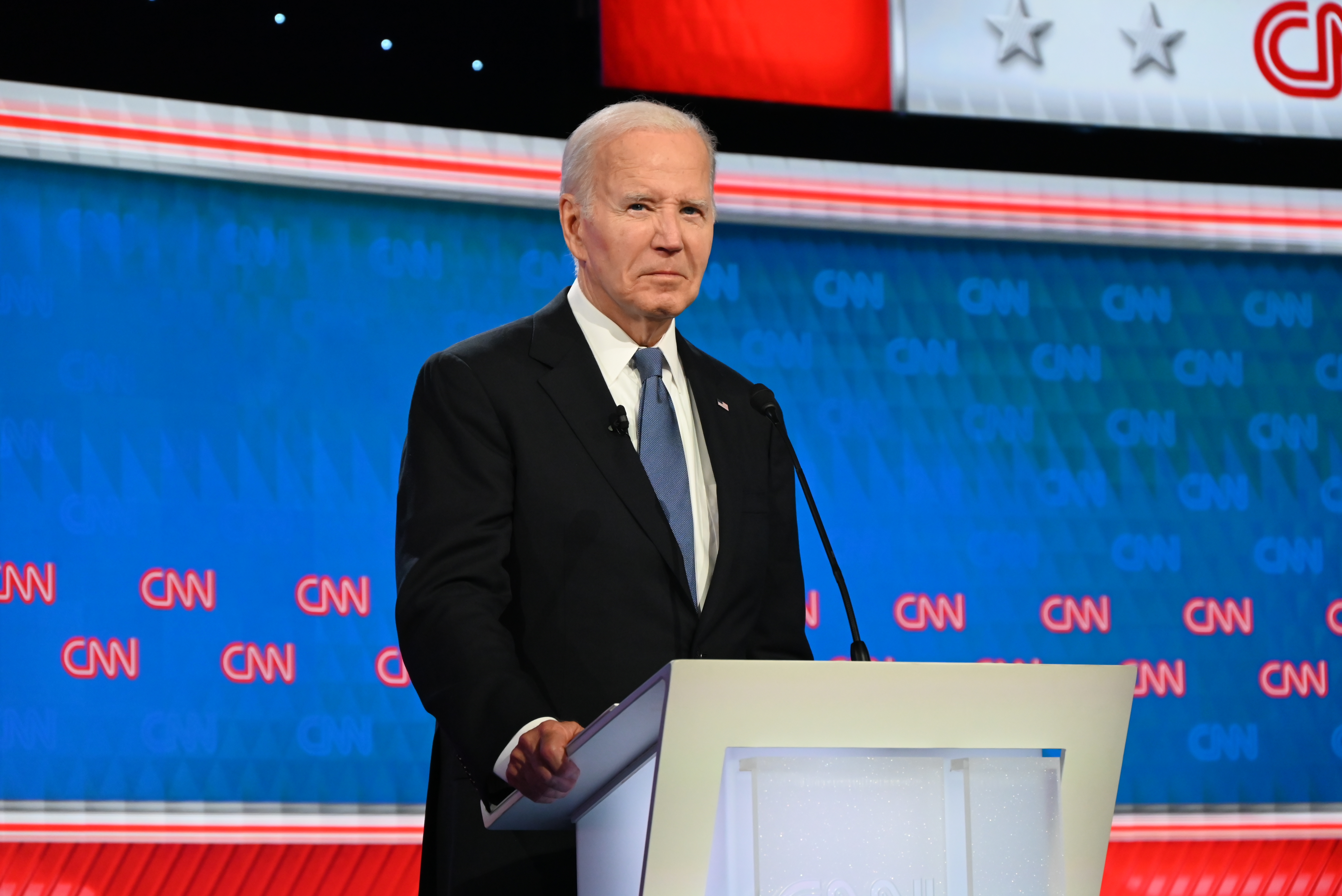 Joe Biden and Donald Trump participate in the first Presidential Debate at CNN Studios in Atlanta, Georgia, United States on June 27, 2024 | Source: Getty Images