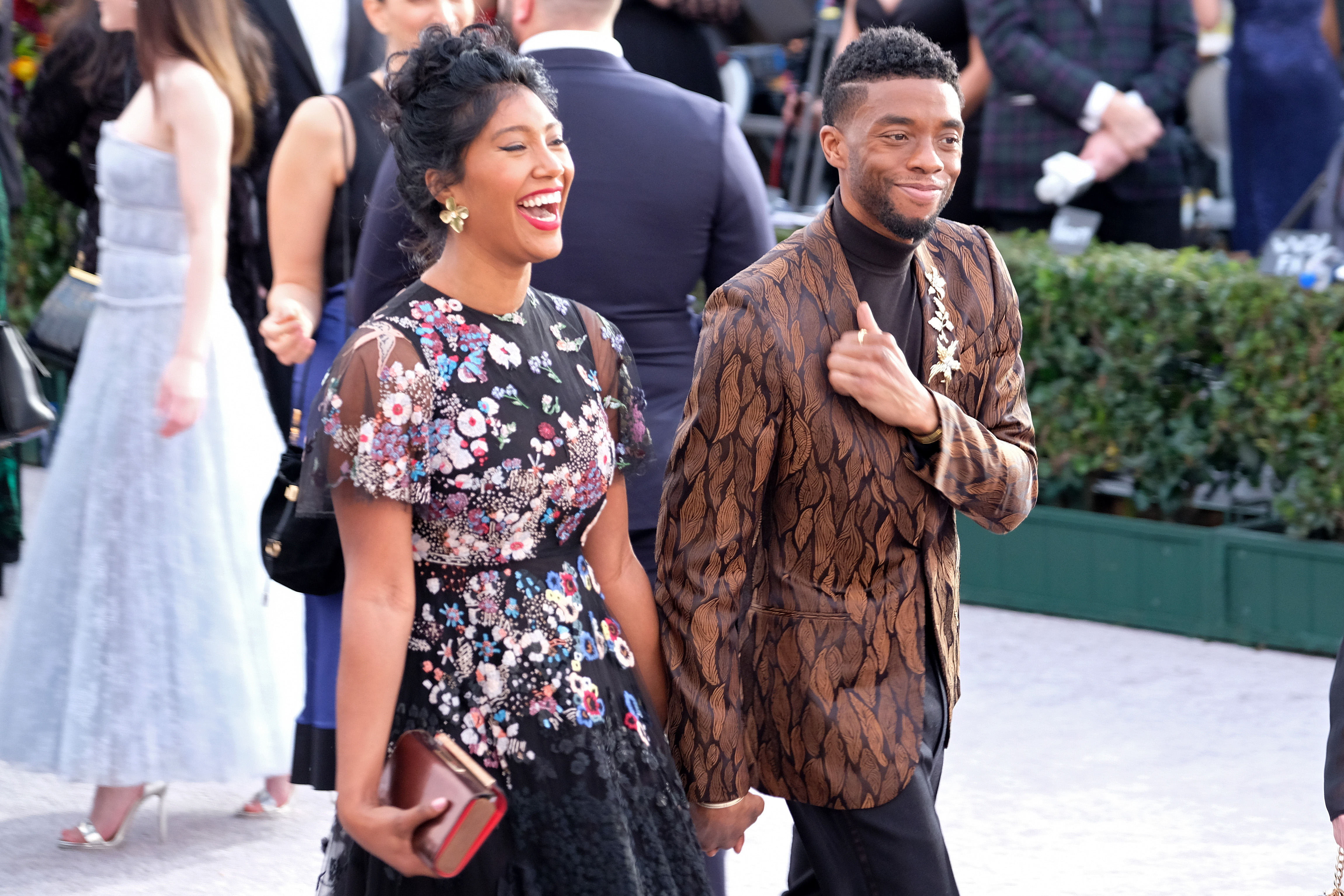 Taylor Simone Ledward and Chadwick Boseman attend the 25th Annual Screen Actors Guild Awards at The Shrine Auditorium in Los Angeles, California, on January 27, 2019. | Source: Getty Images