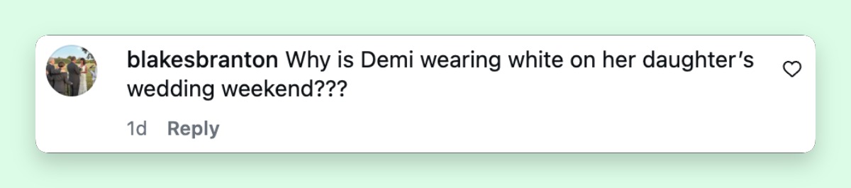 Netizens were shocked to see what Demi Moore wore to her daughter's August wedding. | Source: Instagram/demimoore