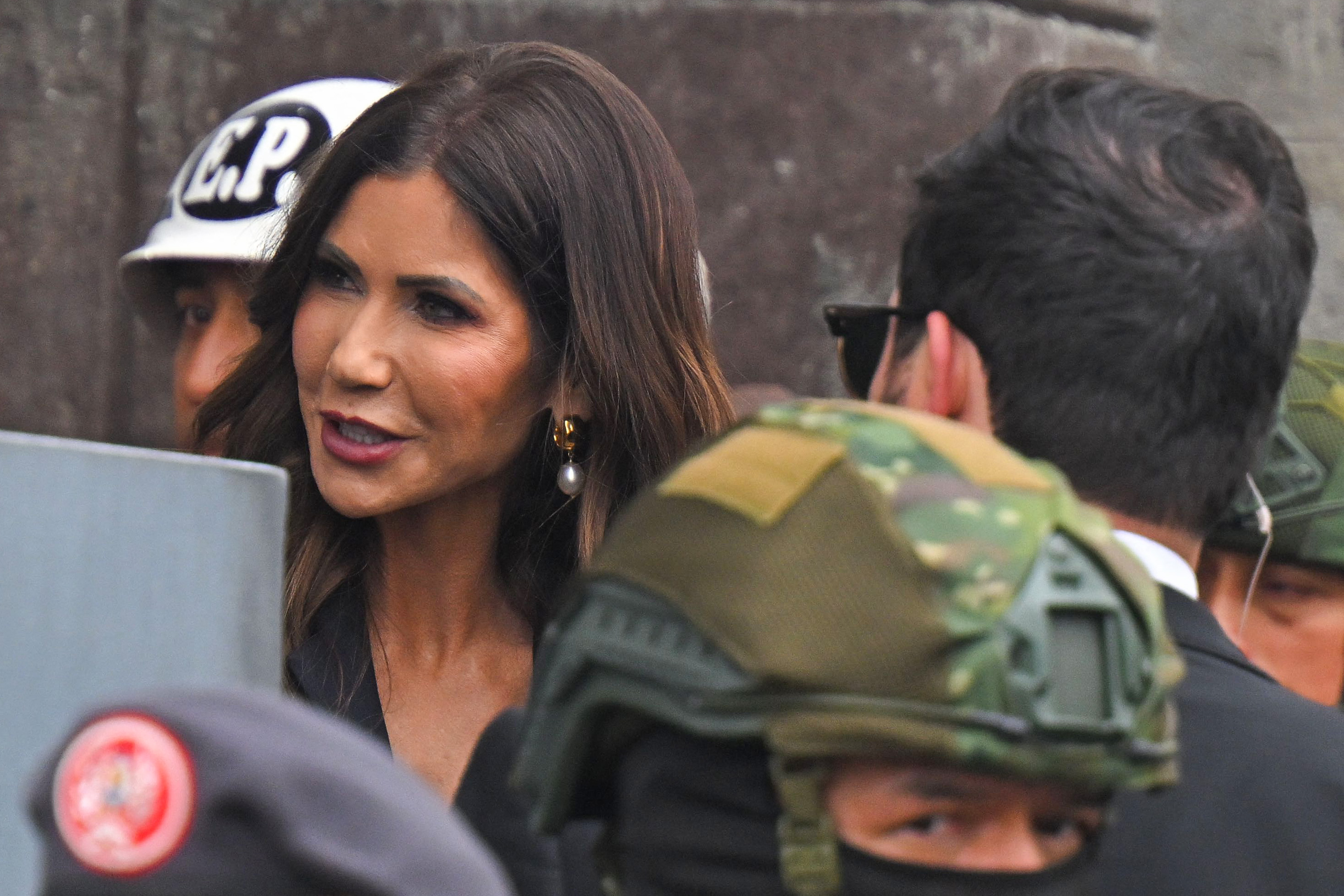 Kristi Noem is seen during a public appearance in March 2026. The reported Lake Minnetonka outing took place months later. | Source: Getty Images