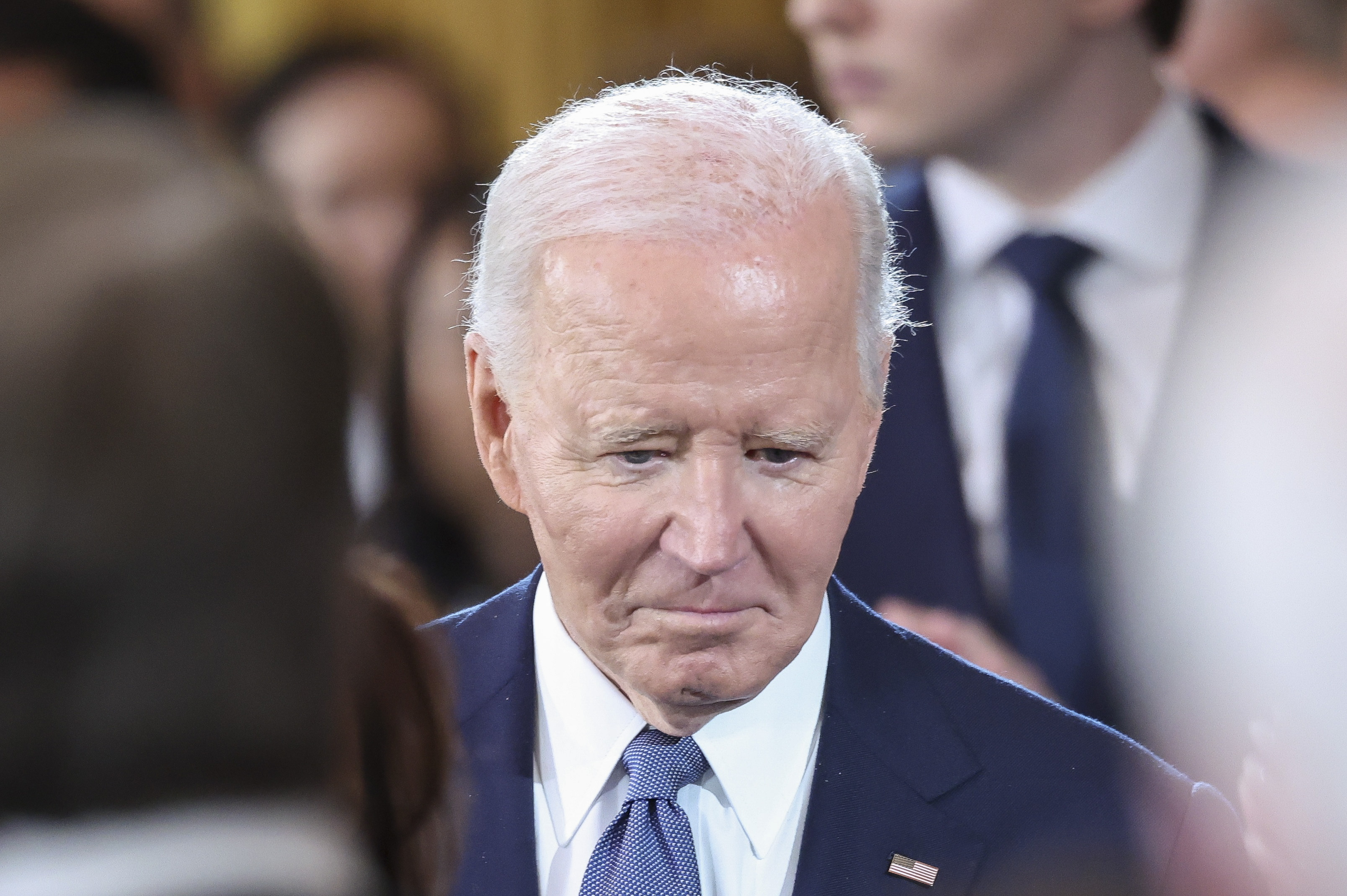 Joe Biden is seen in the U.S. Capitol Rotunda on January 20, 2025, in Washington, D.C. | Source: Getty Images