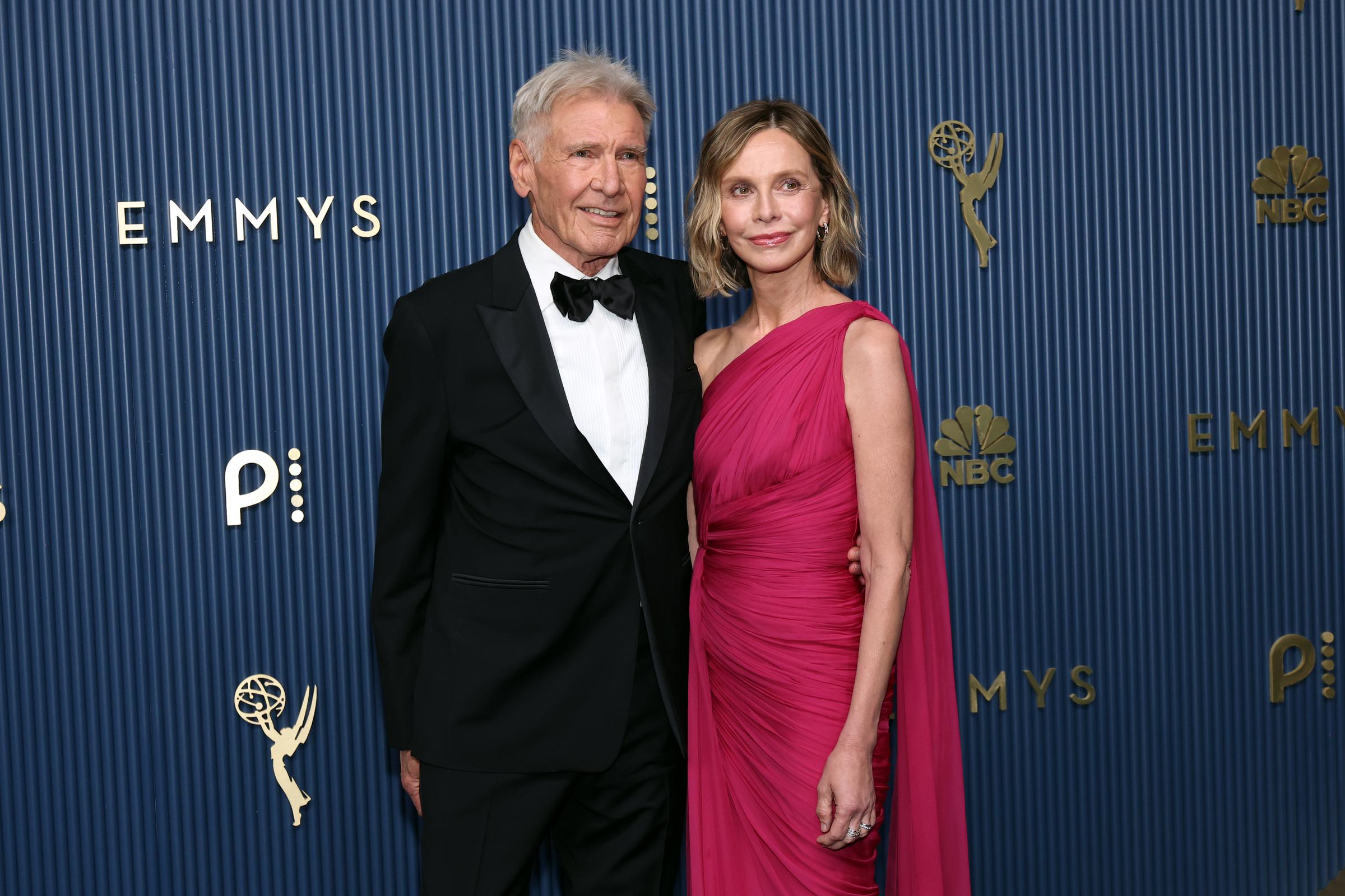 Ford smiles alongside Flockhart during another moment on the arrivals carpet. At 84, he attended the ceremony after receiving a Lifetime Achievement Award earlier in 2026 and joking that the honor had arrived while he still had plenty of his career ahead of him.