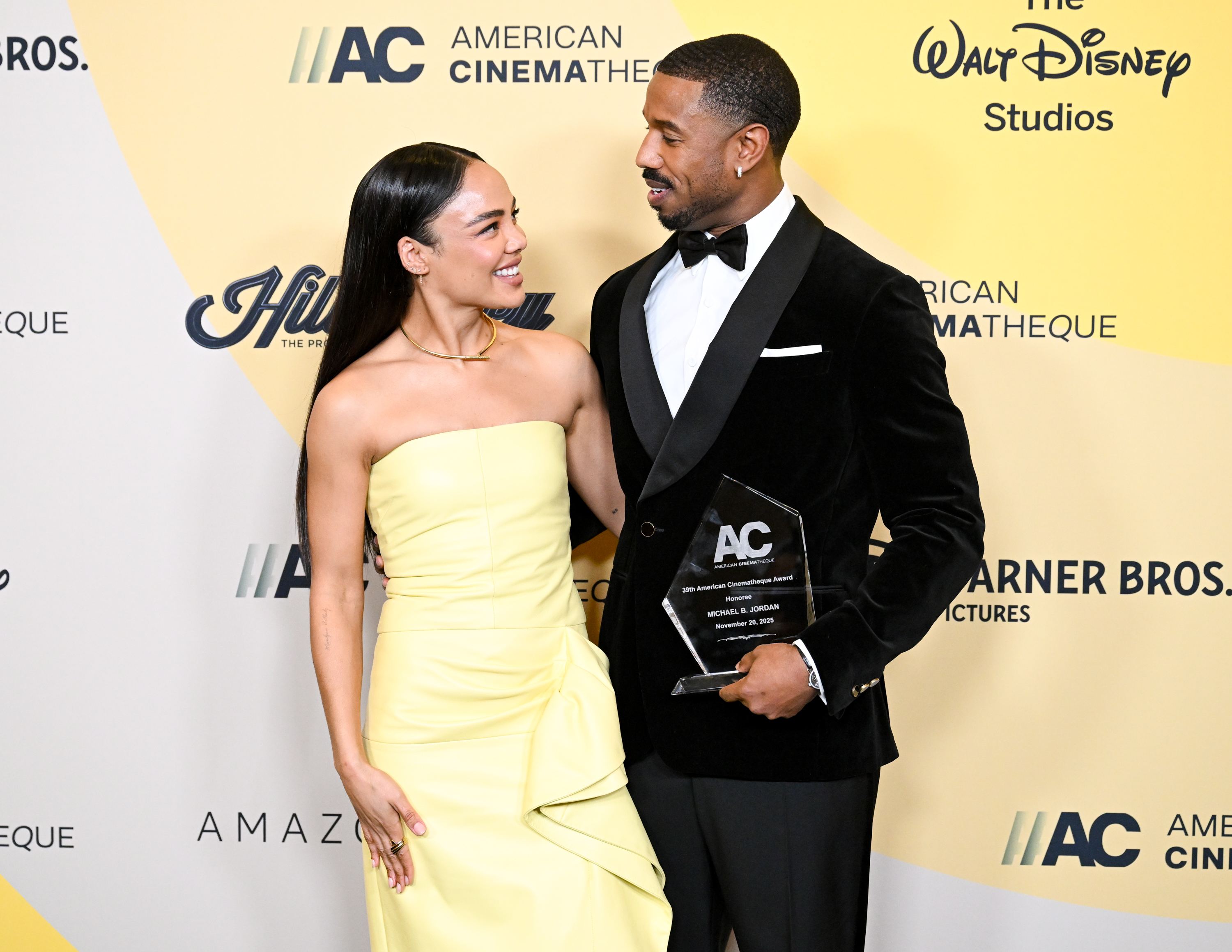 Tessa Thompson and Michael B. Jordan at the 39th American Cinematheque Awards in Los Angeles, California on November 20, 2025. | Source: Getty Images