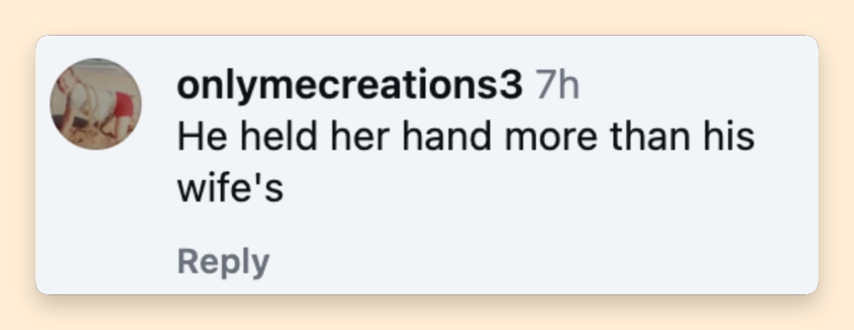 One commenter drew a cheeky comparison between Trump's interaction with Nicki and his public displays of affection toward Melania. | Source: Instagram/@justjared