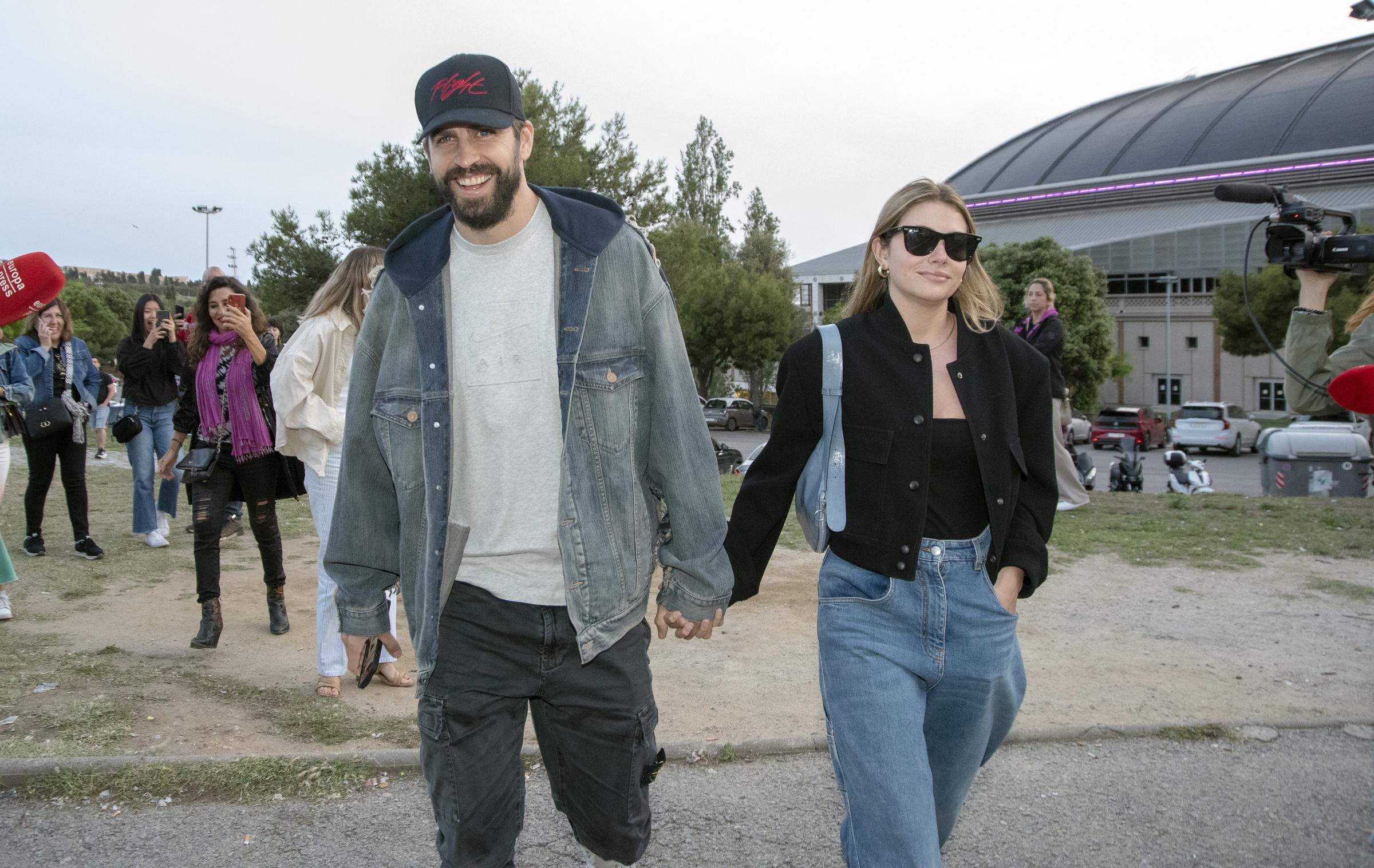 Gerard Piqué and Clara Chía Martí at the Olympic Stadium of Montjuic to attend the Coldplay concert on May 28, 2023, in Barcelona, Spain. | Source: Getty Images