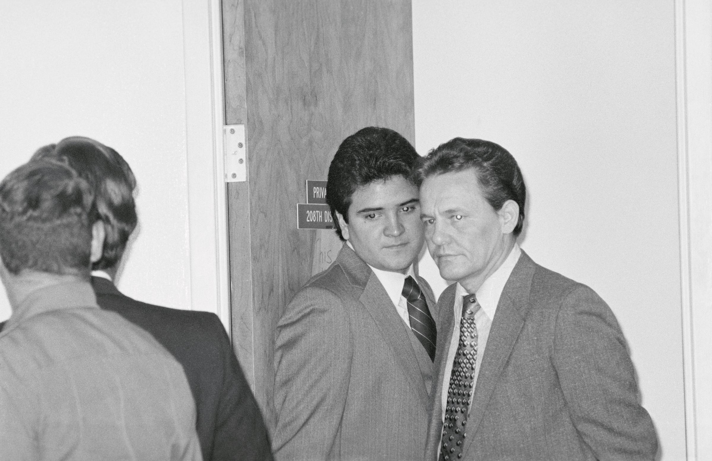 Charles V. Harrelson being led out of the courtroom and back into prison in an undated image. | Source: Getty Images
