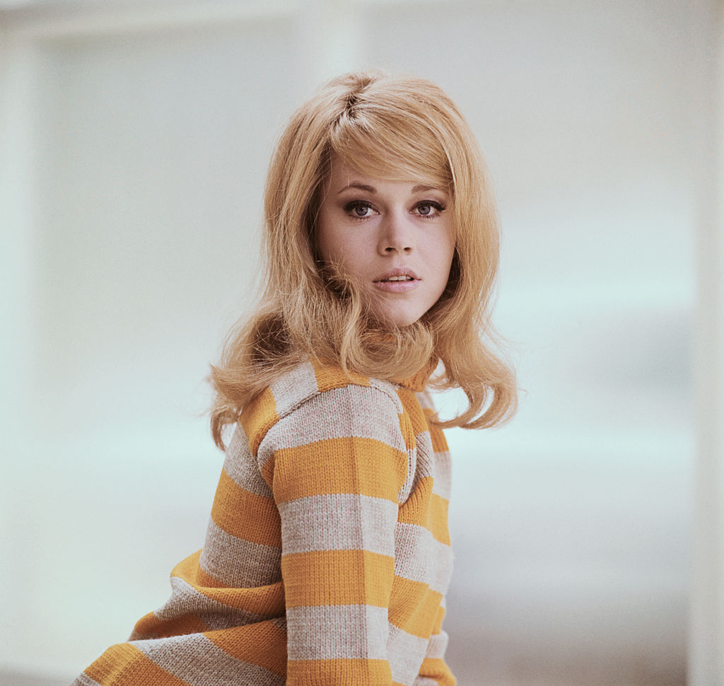 Jane Fonda appears in a striped sweater during a portrait session in the early years of her film career. | Source: Getty Images