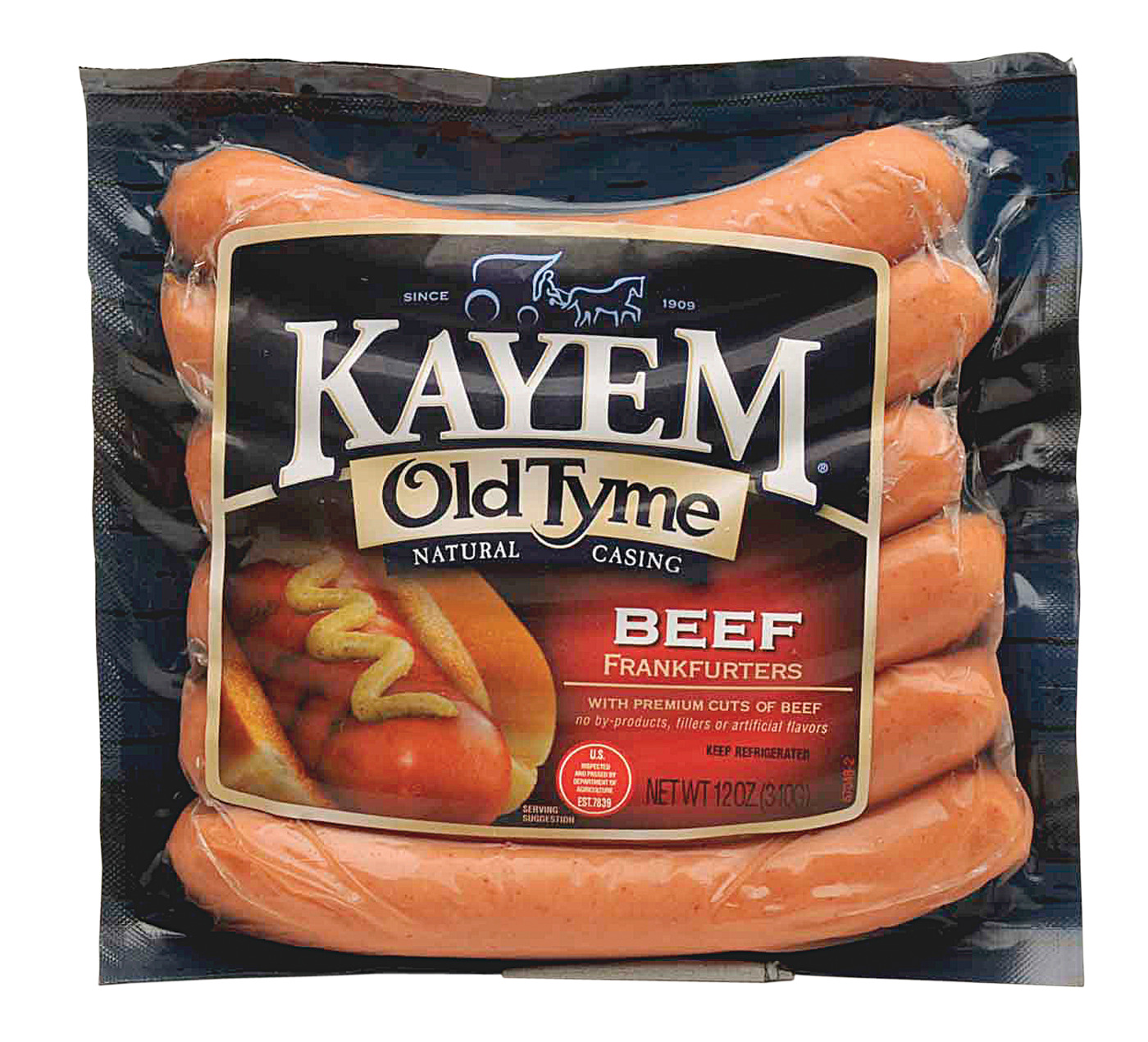 A package of Kayem Old Tyme natural casing beef frankfurters is pictured in Colonie, New York, on July 14, 2010. | Source: Getty Images