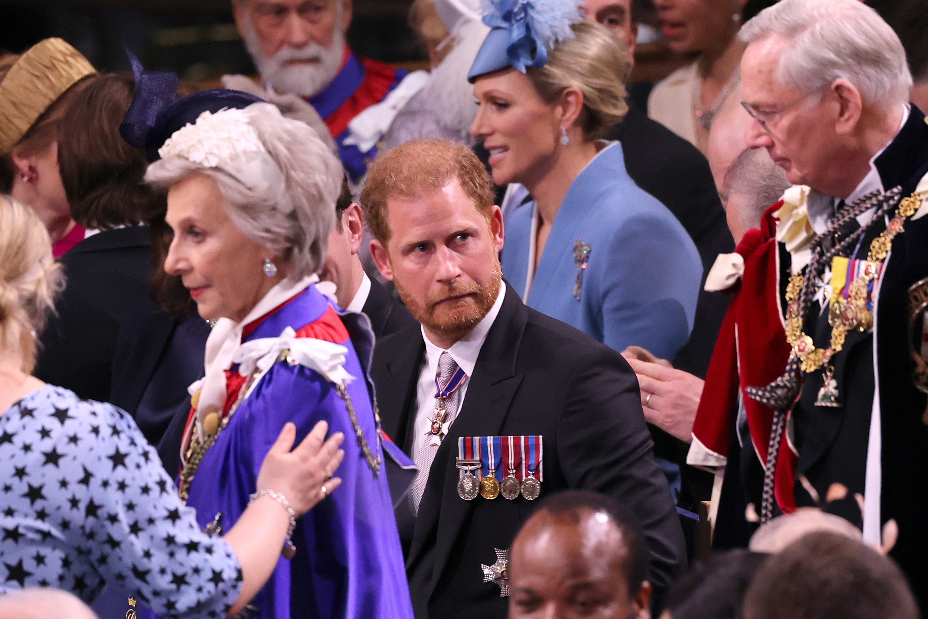 Prince Harry at the Coronation of King Charles III and Queen Camilla at Westminster Abbey on May 6, 2023 in London, England. | Source: Getty Images