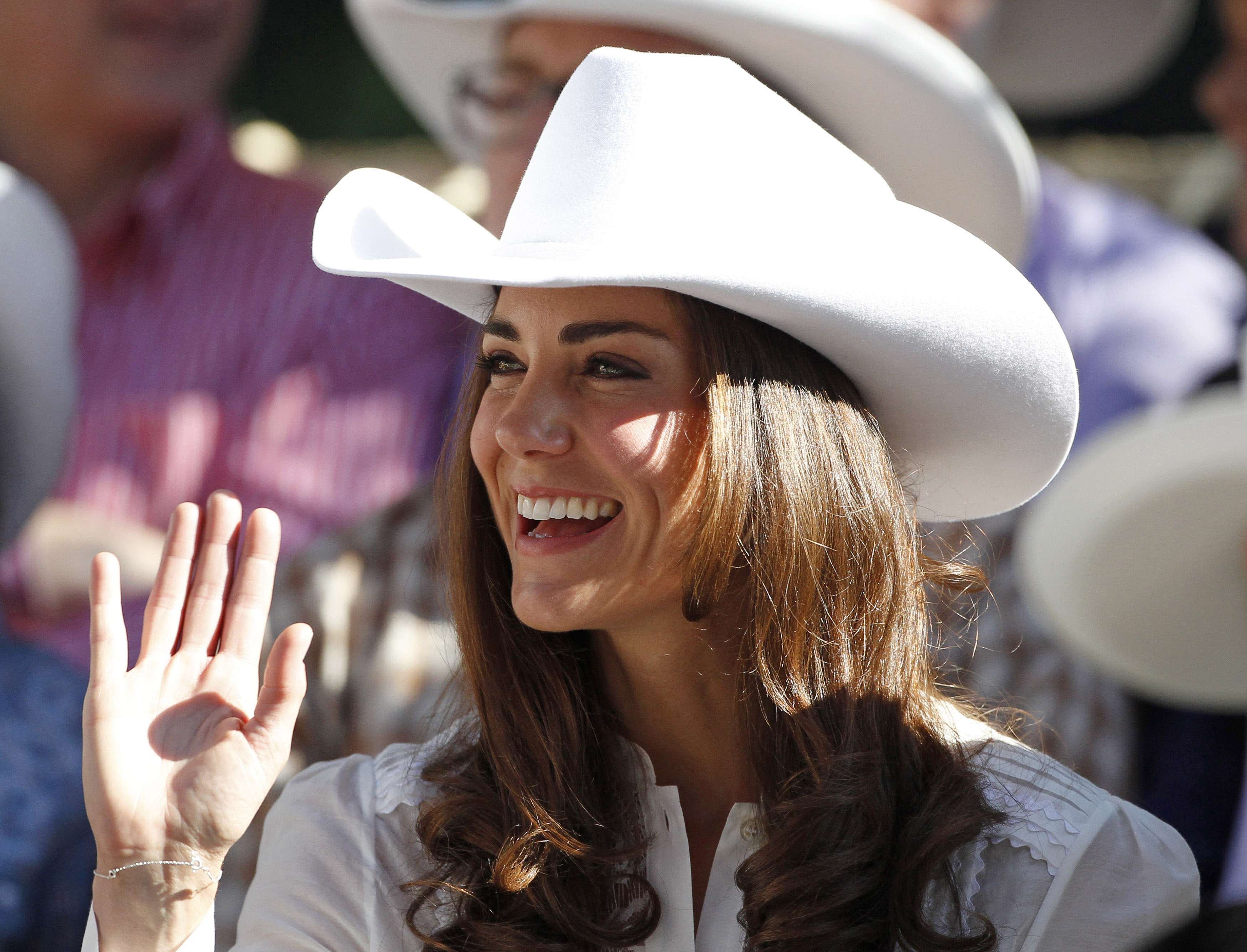 Princess Catherine waving at the lauch of the Calgary Stampede in Calgary, Canada on July 8, 2011. | Source: Getty Images