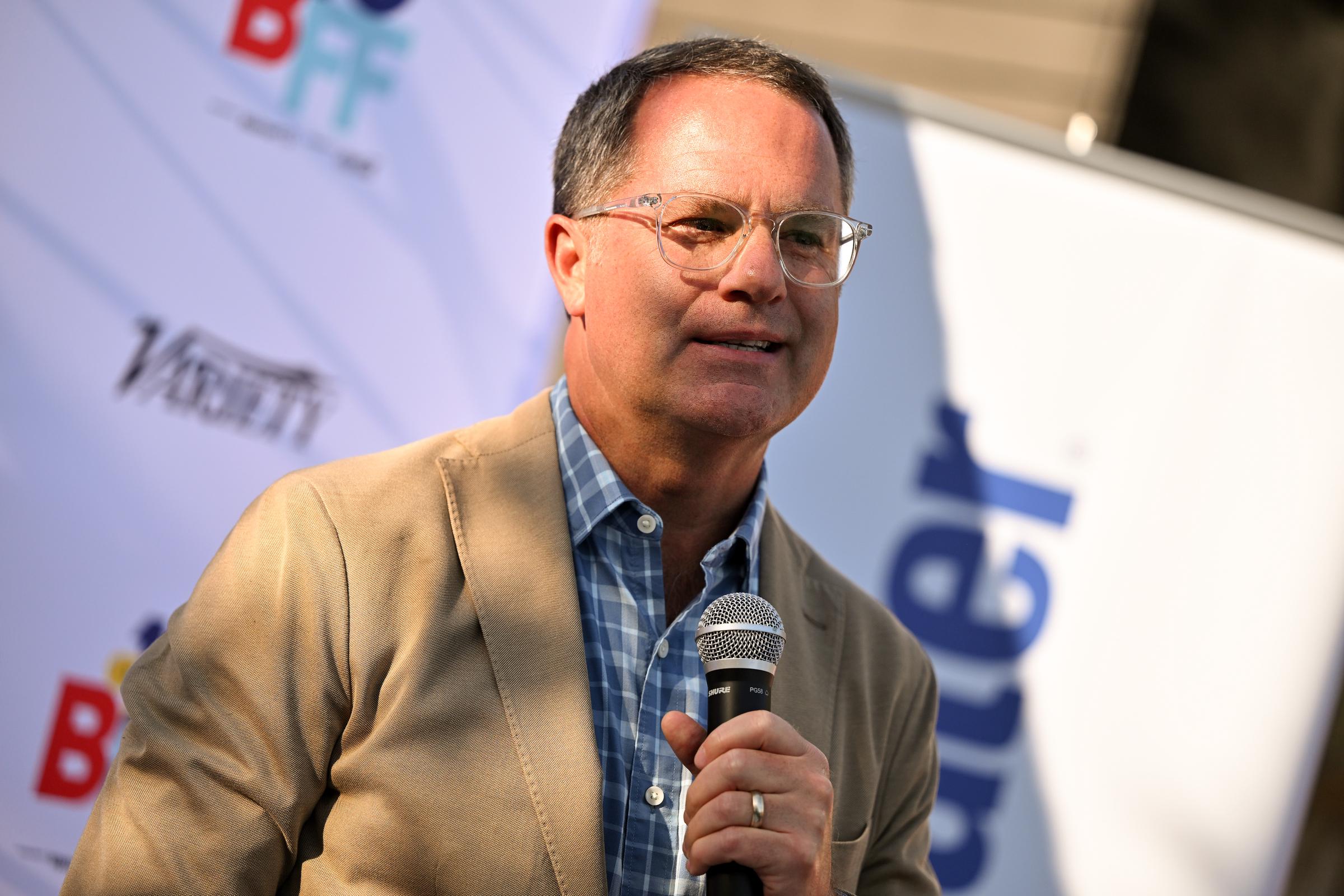 Doug McMillon speaking at the 10th Annual Bentonville Film Festival in Bentonville, Arkansas on June 10, 2024. | Source: Getty Images