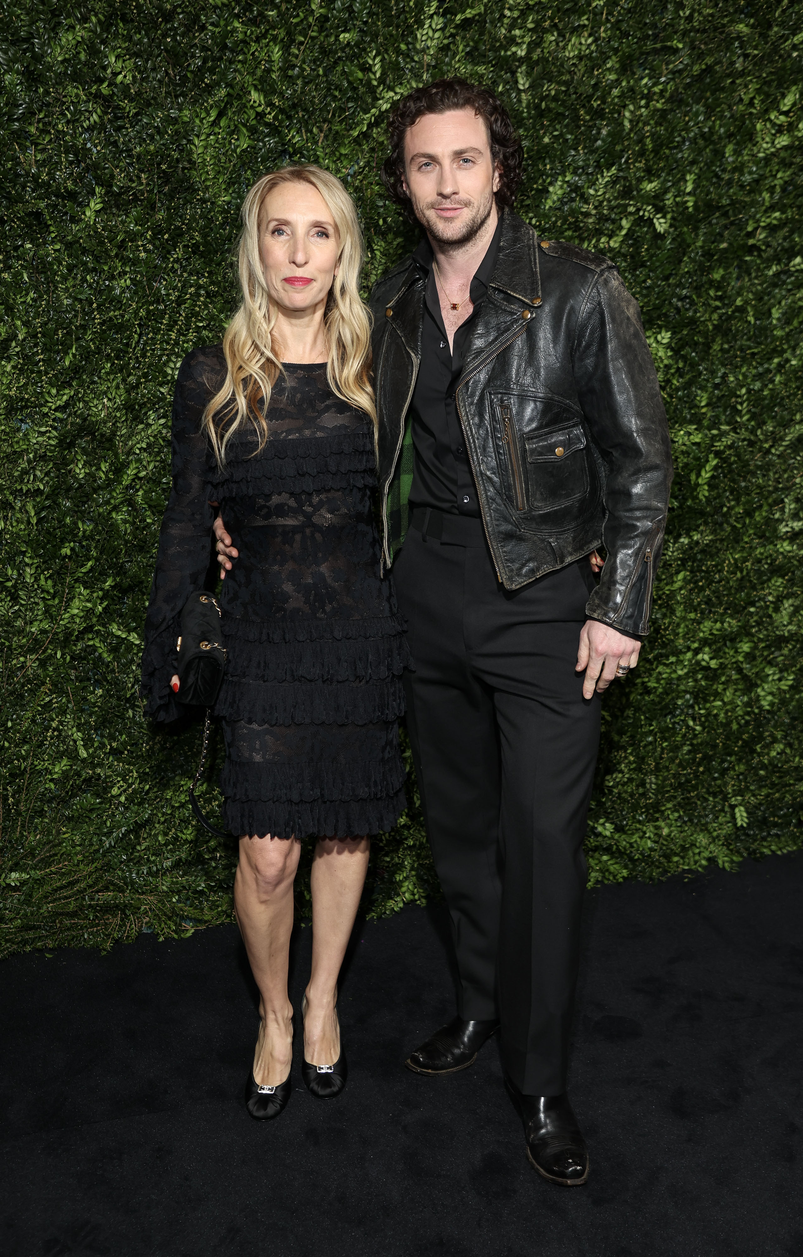 Sam and Aaron Taylor-Johnson attend the Charles Finch & Chanel Pre-BAFTA party on February 17, 2024 | Source: Getty Images
