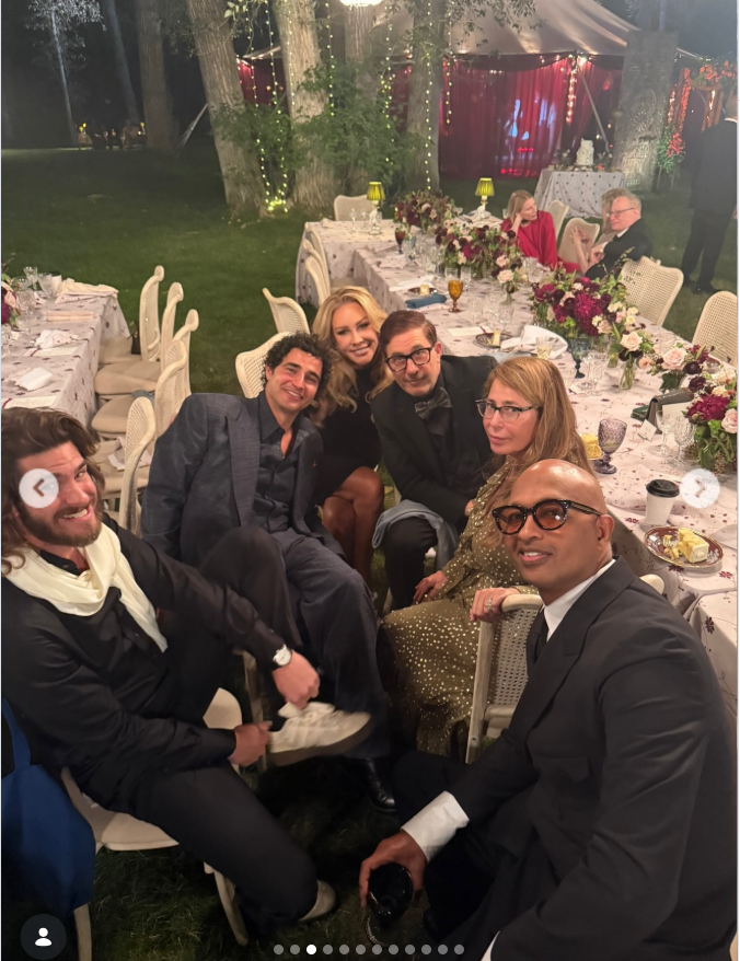 Heather Parry captured the wedding’s intimate atmosphere in this group photo, posing with several guests around one of the beautifully decorated reception tables. The candid scene offers another glimpse of the star-studded celebration where Demi was among the guests supporting her daughter. | Source: Instagram/heather_parry