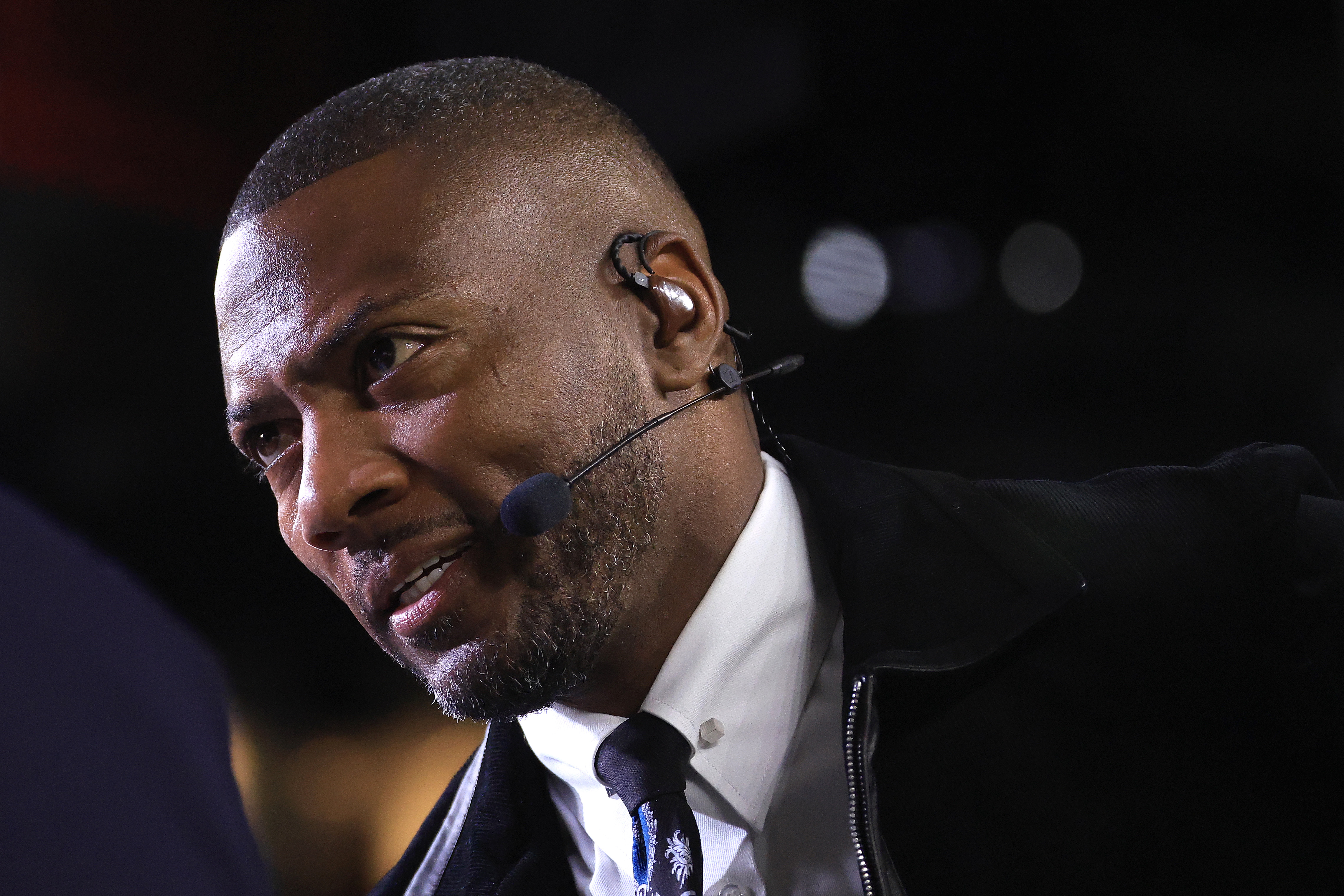 Ryan Clark looks on before the game between the San Francisco 49ers and the Indianapolis Colts at Lucas Oil Stadium on December 22, 2025, in Indianapolis, Indiana. | Source: Getty Images