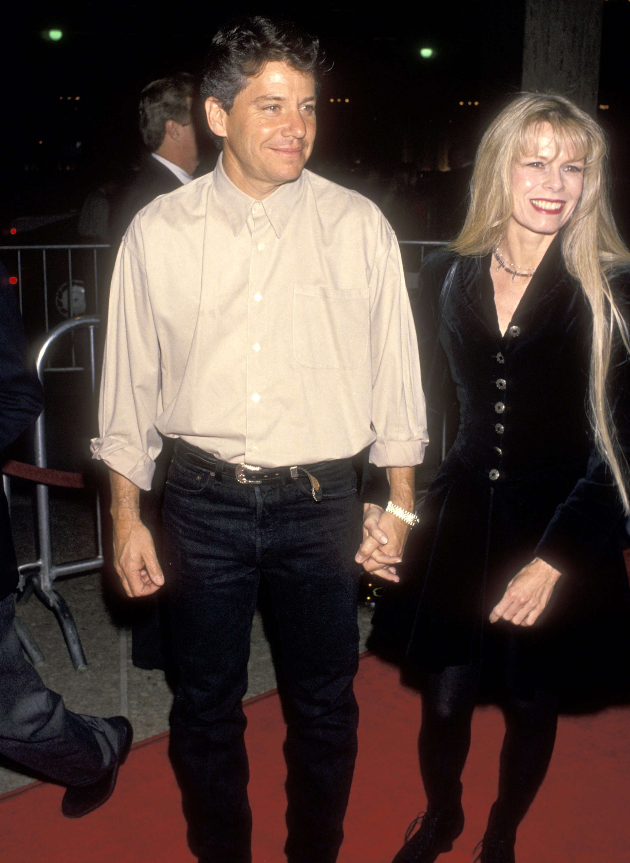 Anson Williams and his wife, Jackie Gerken, arrive at a red-carpet event, years before his work on Melrose Place would inspire one of his entrepreneurial ventures.