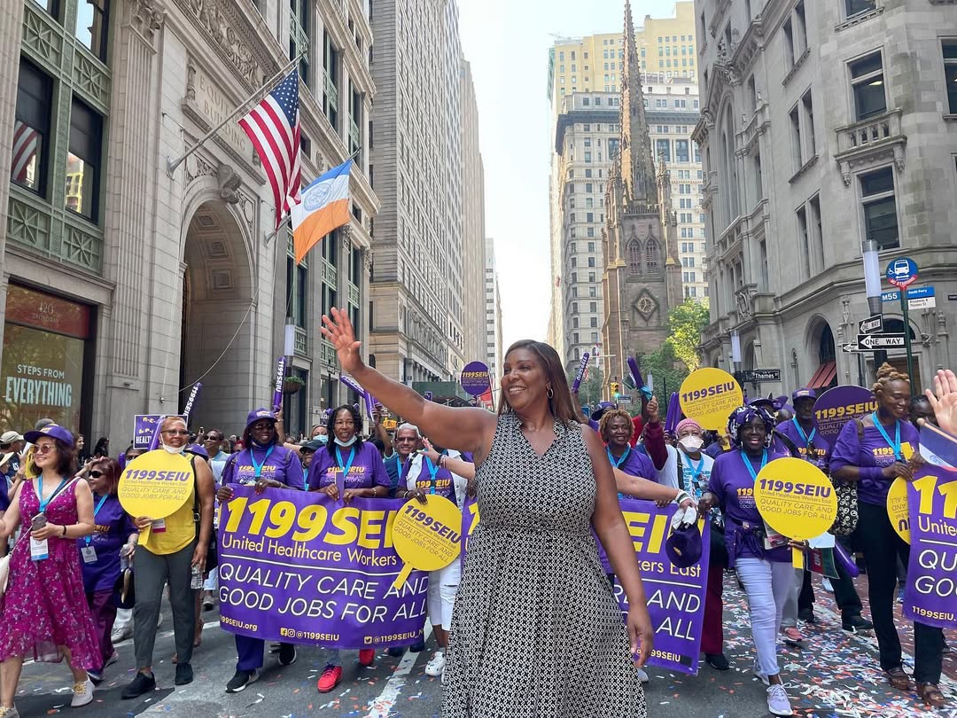 Leticia James leads a parade for the essential workers of New York, from a post dated July 7, 2021. | Source: Instagram/ newyorkstateag