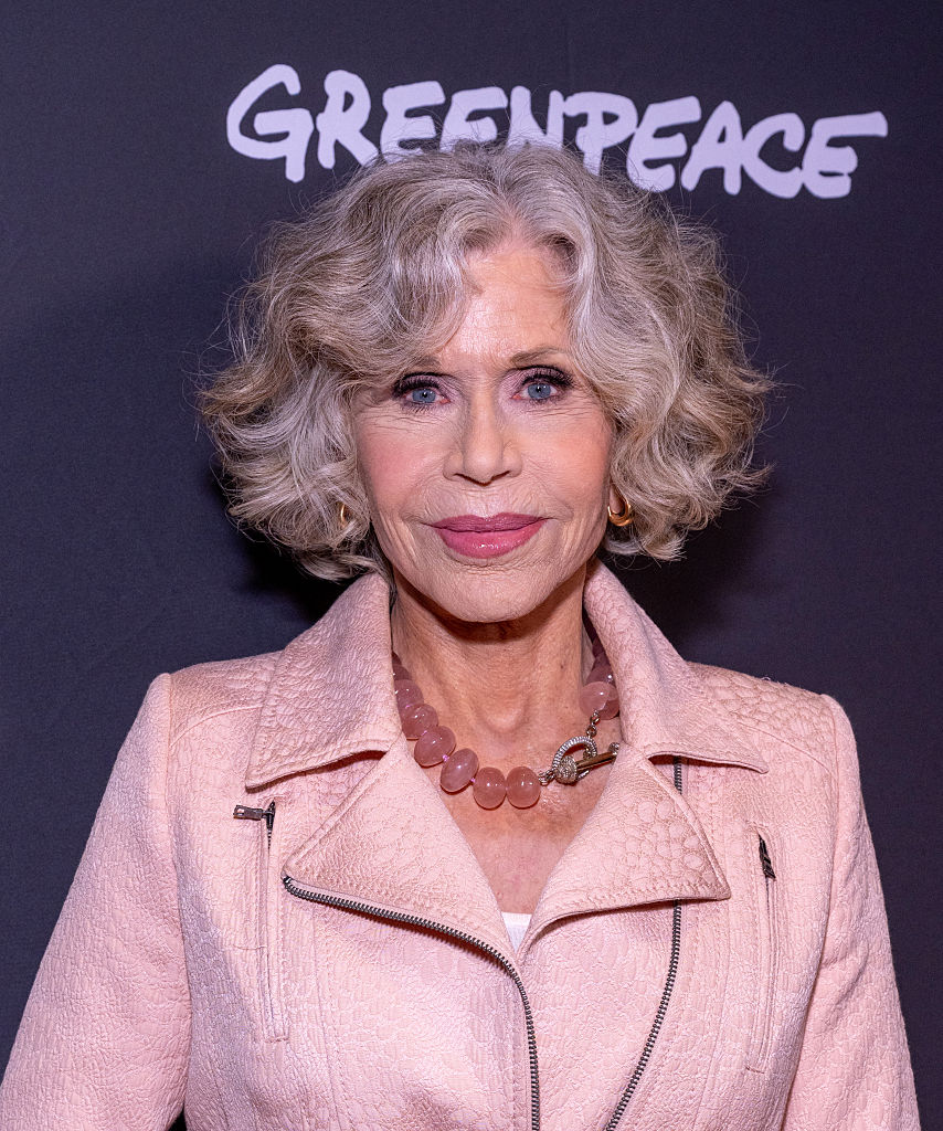 Jane Fonda shows off her short, wavy silver hair at the Los Angeles premiere of "Gaslit" in Santa Monica, California, on June 19, 2026. The actress has embraced her gray hair since debuting her silver look at the 2020 Oscars. | Source: Getty Images