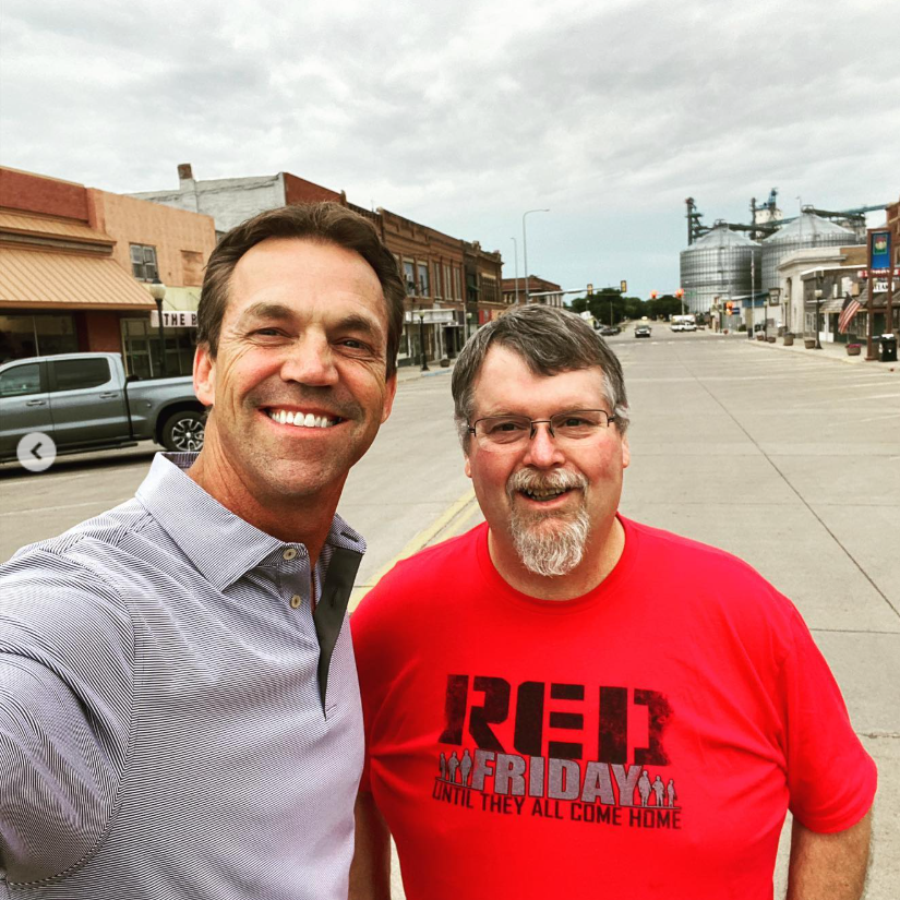 Out on the main street, Bryon poses with a man— small-town streets, big conversations, and local pride on display. | Source: Instagram/sdbryonnoem