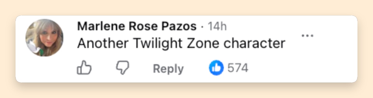 One Facebook user compared Thornhill's appearance in her official portrait to a character from the classic television series "The Twilight Zone," adding to the growing number of pop-culture jokes about her new photograph. | Source: Facebook/Occupy Democrats