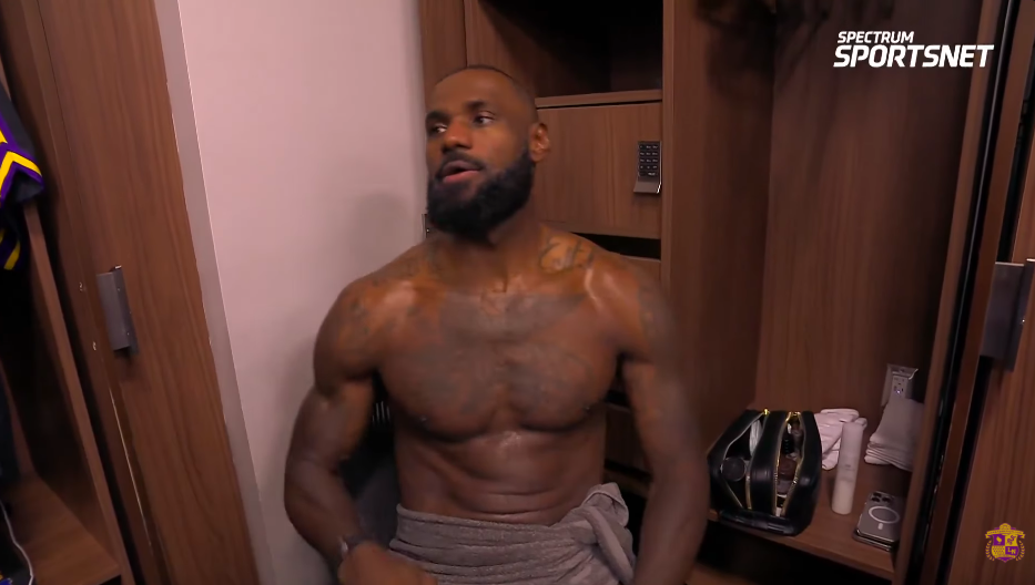 LeBron James during his interview, broadcast on Spectrum SportsNet, after the game between the Los Angeles Lakers and Utah Jazz, posted on November 24, 2025. | Source: YouTube/Lakers Nation