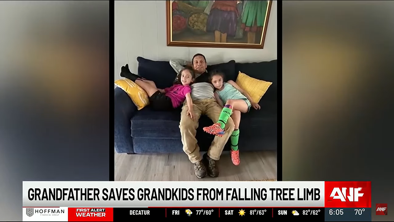 Manuel Javier Pinzon pictured with his granddaughters, Isabella and Gabi Krause, dated May 2025 | Source: AtlantaNewsFirst