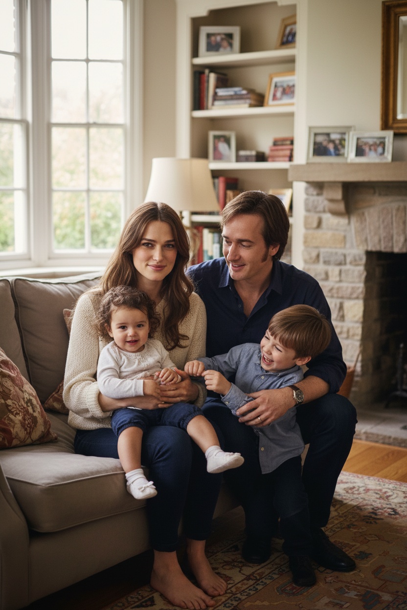 Elizabeth and Mr. Darcy if they had two children. | Source: Grok