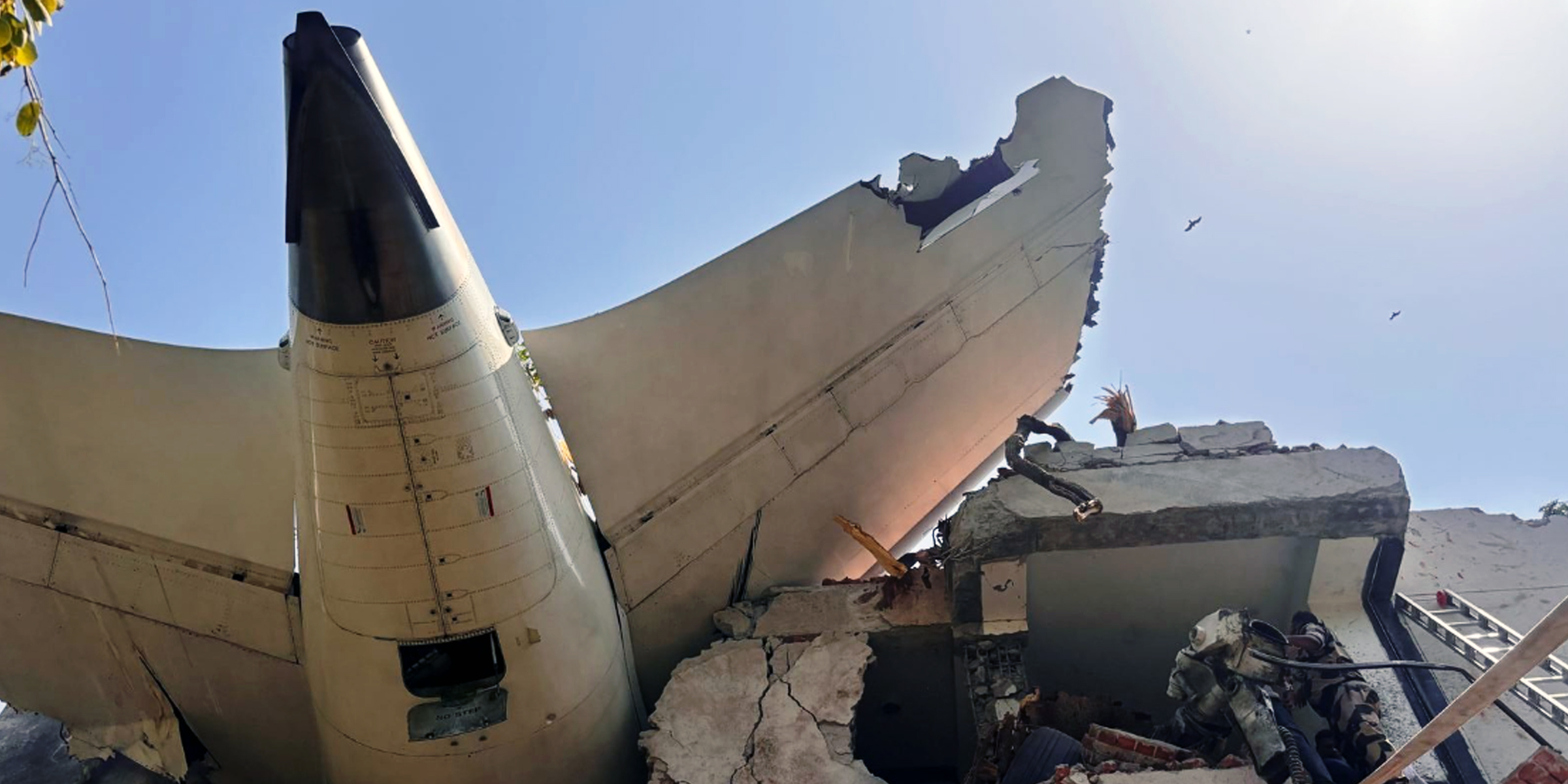 The debris after Air India's plane crash. | Source: Facebook/khaleejtimes