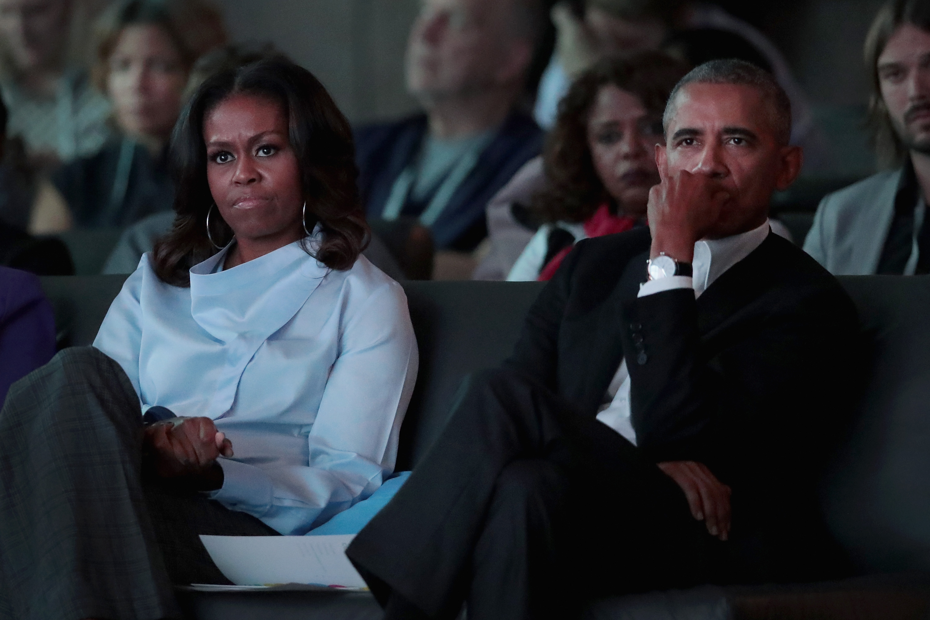 Former U.S. First Lady Michelle Obama and former U.S. President Barack Obama at the inaugural Obama Foundation Summit in Chicago, Illinois on October 31, 2017. | Source: Getty Images