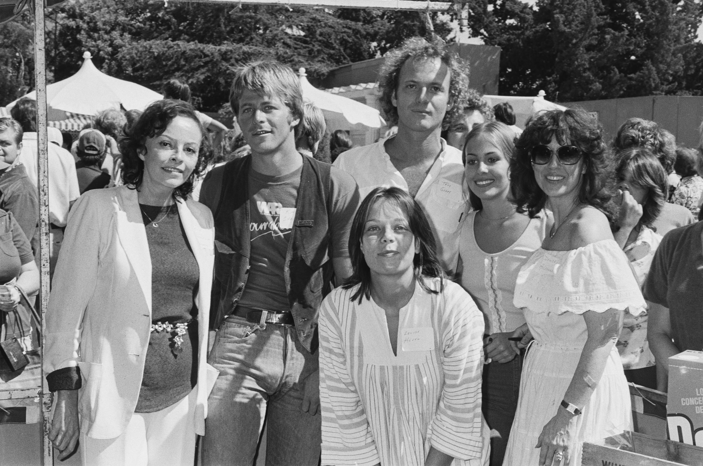 Emily McLaughlin, Kin Shriner, Anthony Geary, Genie Francis, Denise Alexander, and Louise Hoven during an Actors and Others for Animals celebrity fair at the Columbia Ranch (later the Warner Bros Ranch) in Burbank, California, July 1979 | Source: Getty Images