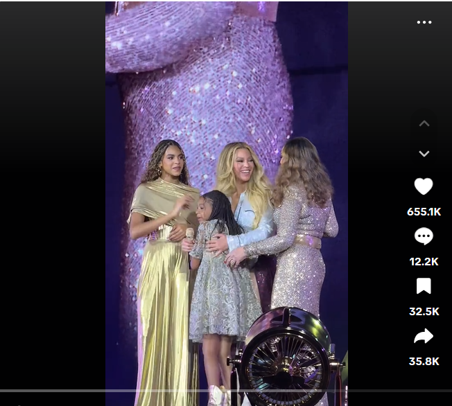Blue Ivy, Beyonce Knowles-Carter, Rumi, and Tina Knowles, from a post dated May 2, 2025 | Source: Tiktok/@nas.archives