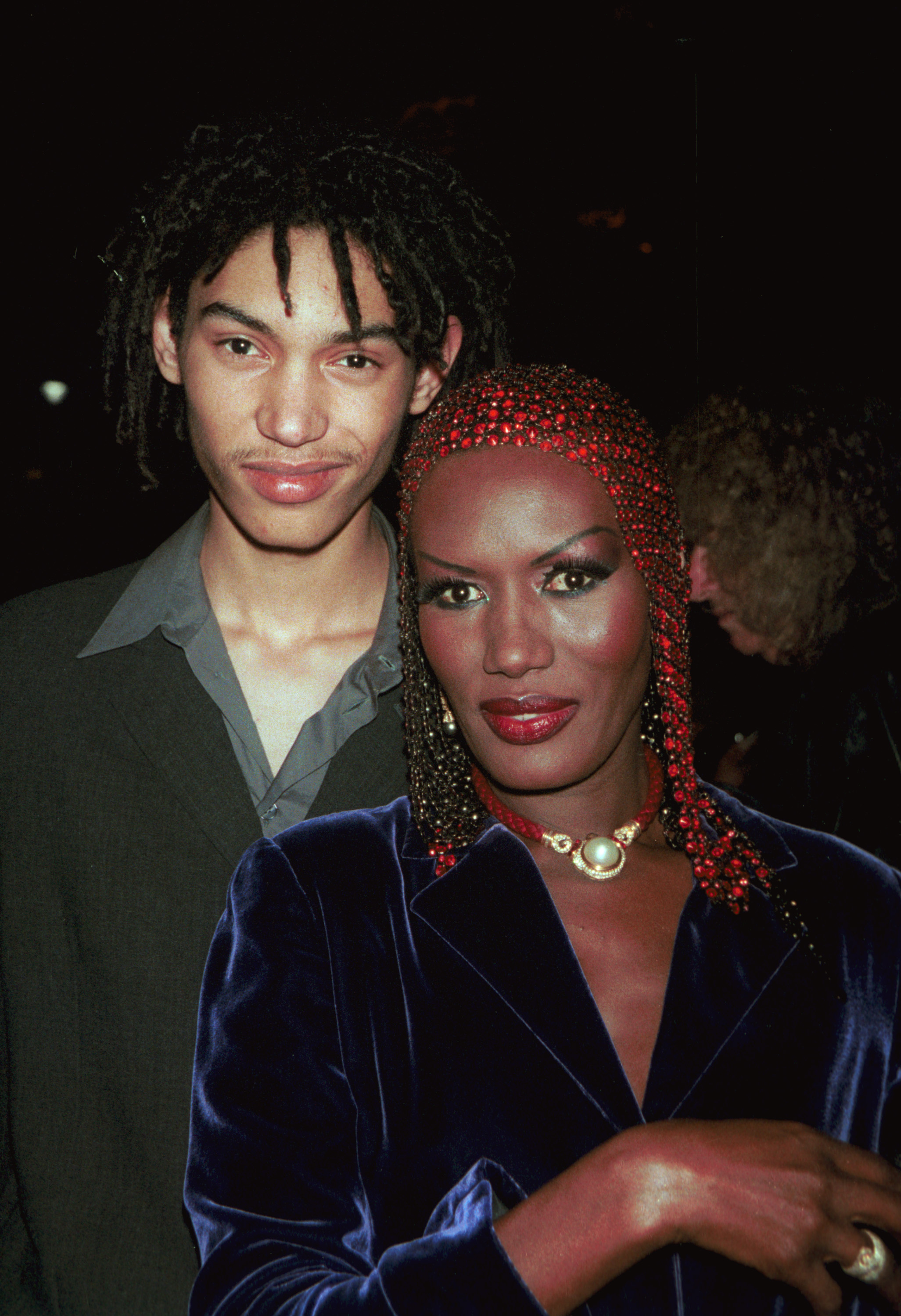 Grace Jones with her son Paulo Goude at the "Made in Italy Awards" in New York City on December 9, 2000. | Source: Getty Images