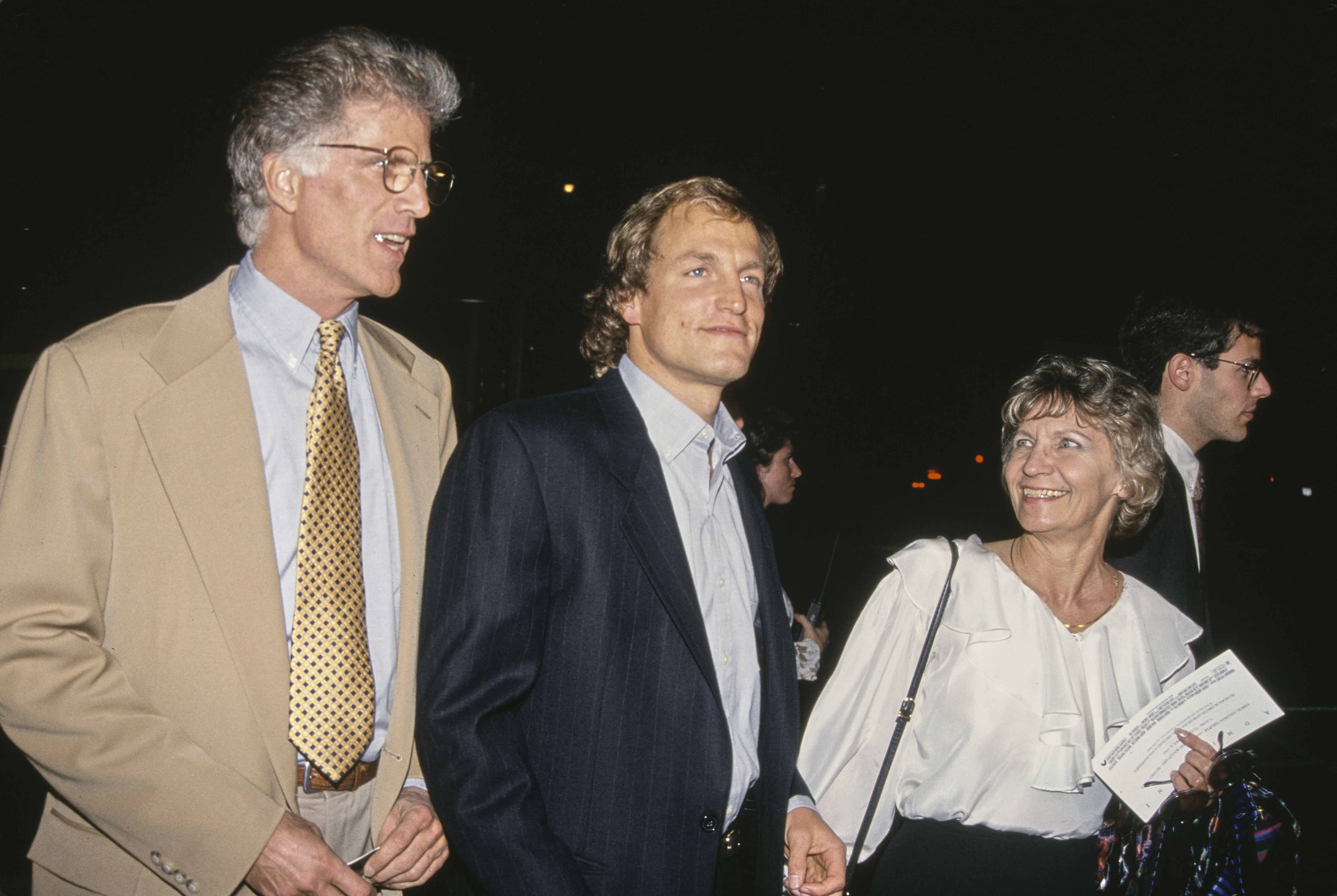 Ted Danson, Woody Harrelson, and Diane Lou Oswald attend a VIP screening of "Indecent Proposal" at the Samuel Goldwyn Theater in Beverly Hills, California, on April 6, 1993. | Source: Getty Images