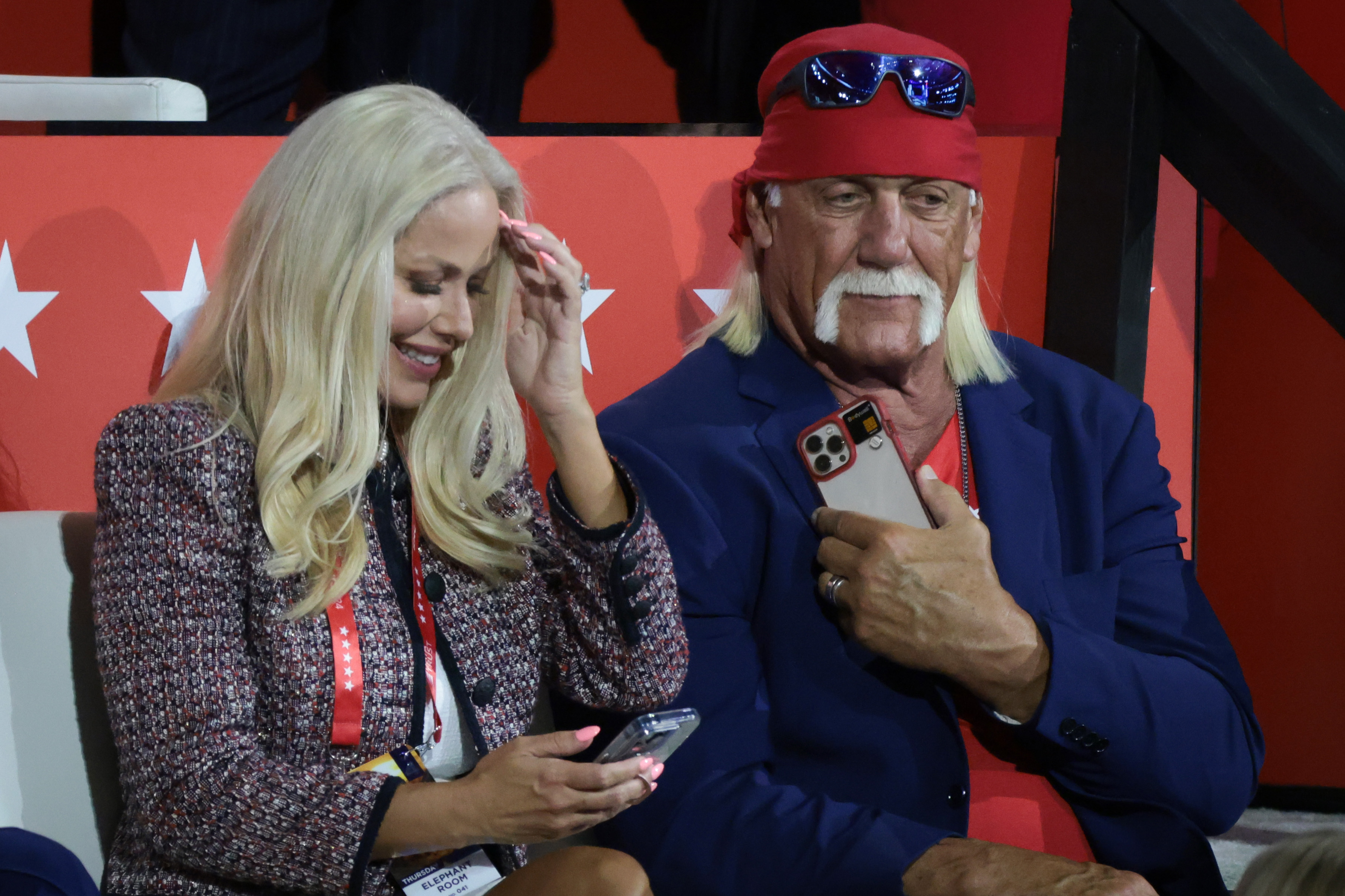 Hulk Hogan and Sky Daily attend the 2024 Republican National Convention, years before Sky would describe him as "my Terry," the man she loved, her partner and her heart in her emotional tribute following his death. | Source: Getty Images