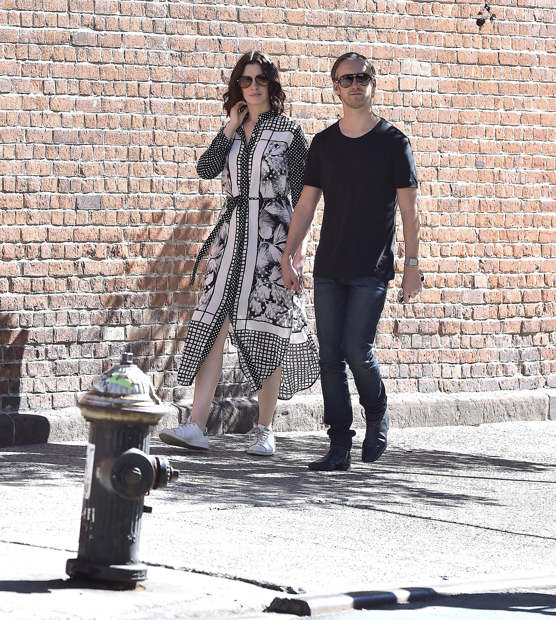Anne Hathaway and Adam Shulman spotted in SoHo, NYC, in September 2015