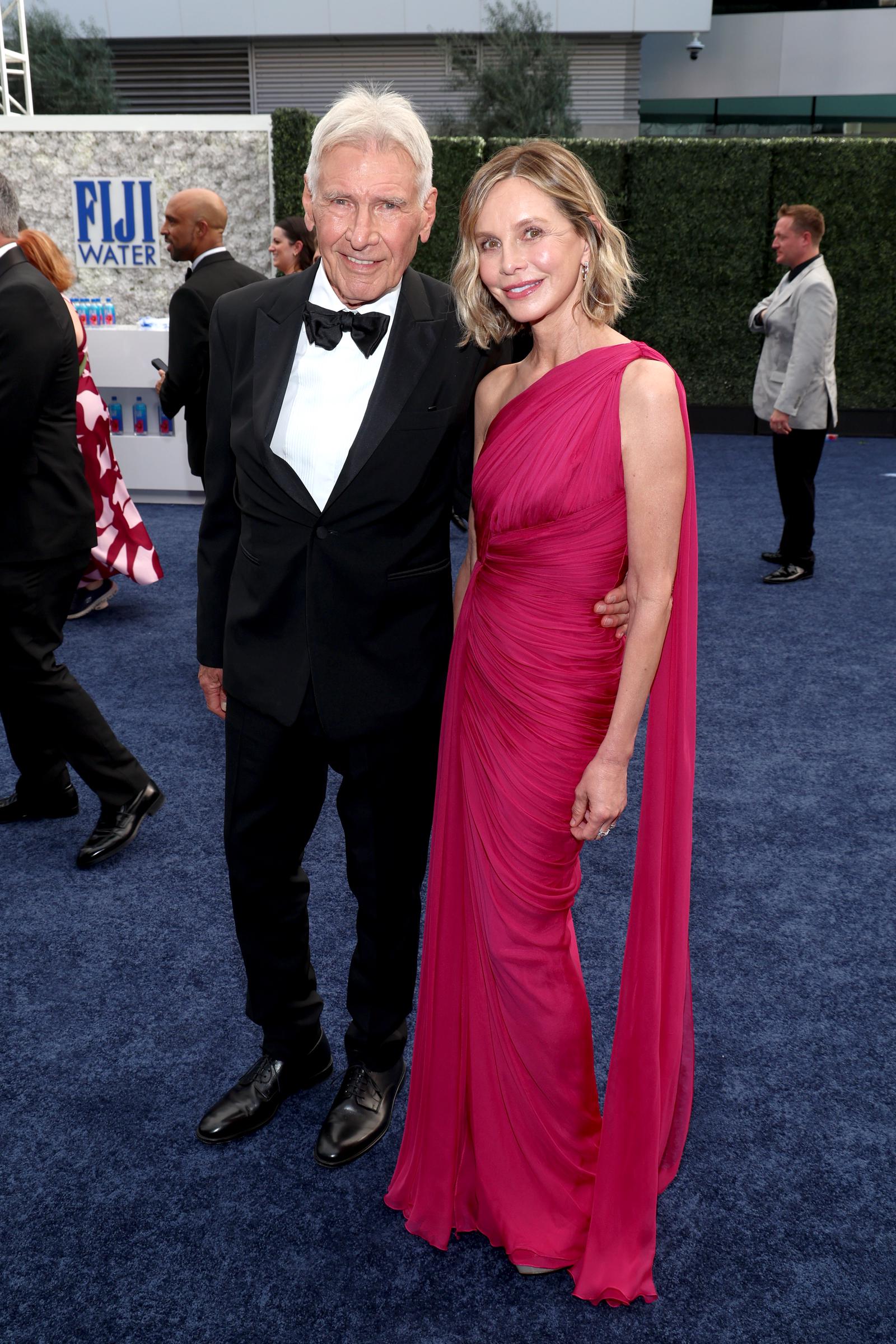 Ford keeps an arm around Flockhart as they pose away from the main Emmys backdrop. The couple's appearance followed Ford's August reflections on sustaining love, when he said, "Staying in love is the issue."