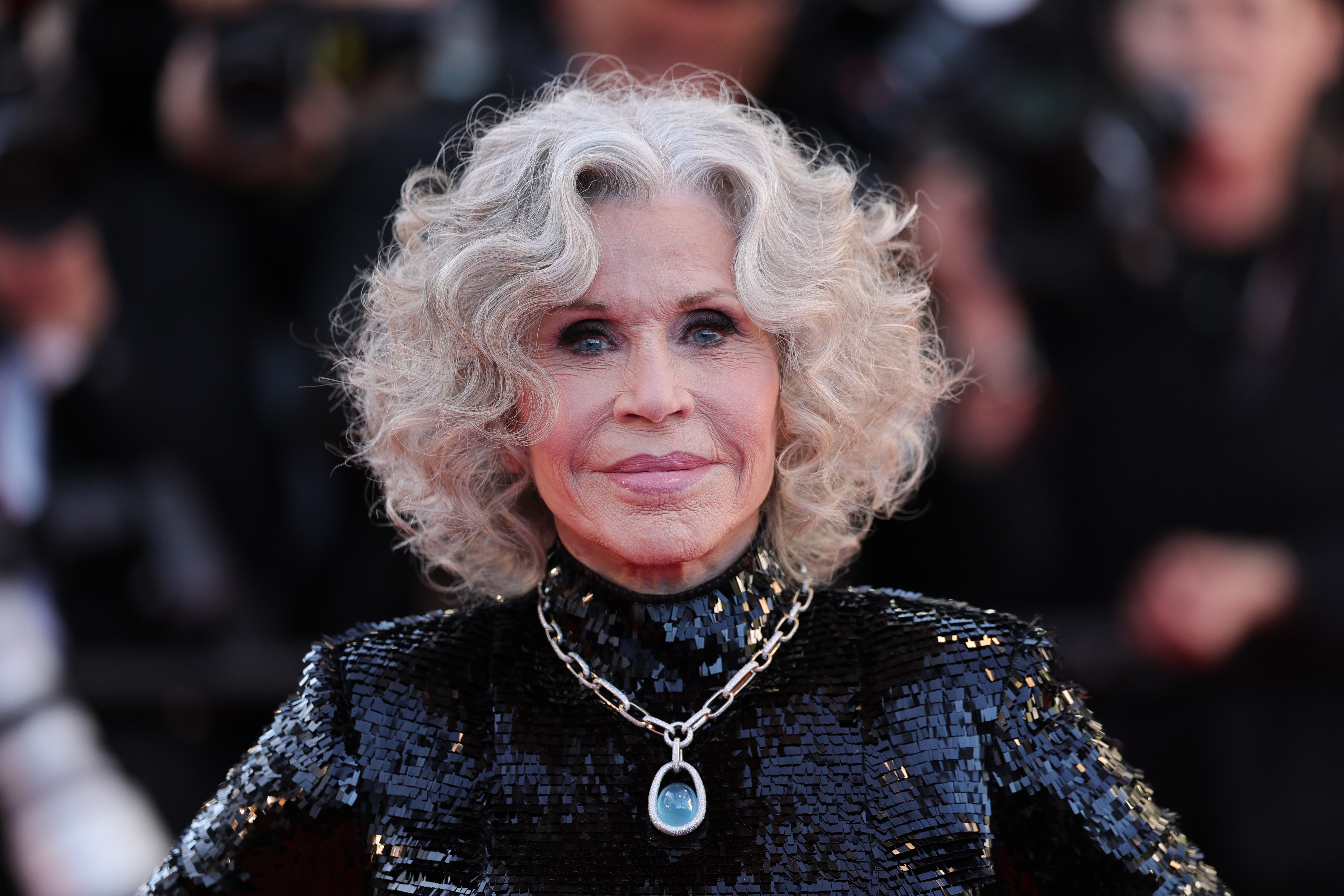 Jane Fonda attends the opening ceremony and screening of "La Vénus Electrique" (The Electric Venus) during the Cannes Film Festival in Cannes, France, in 2026. | Source: Getty Images